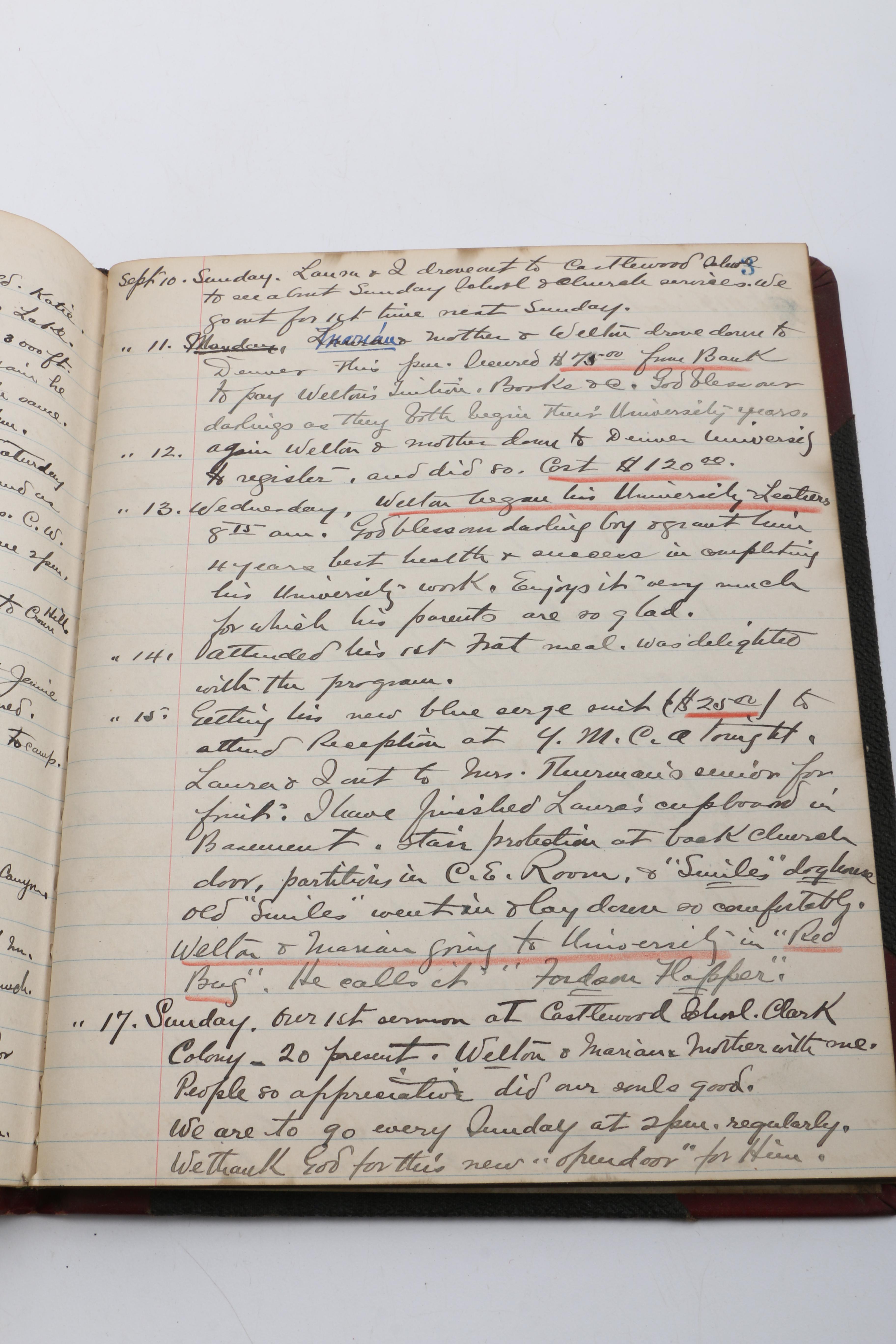 Personal Journals Dating Back to 1893