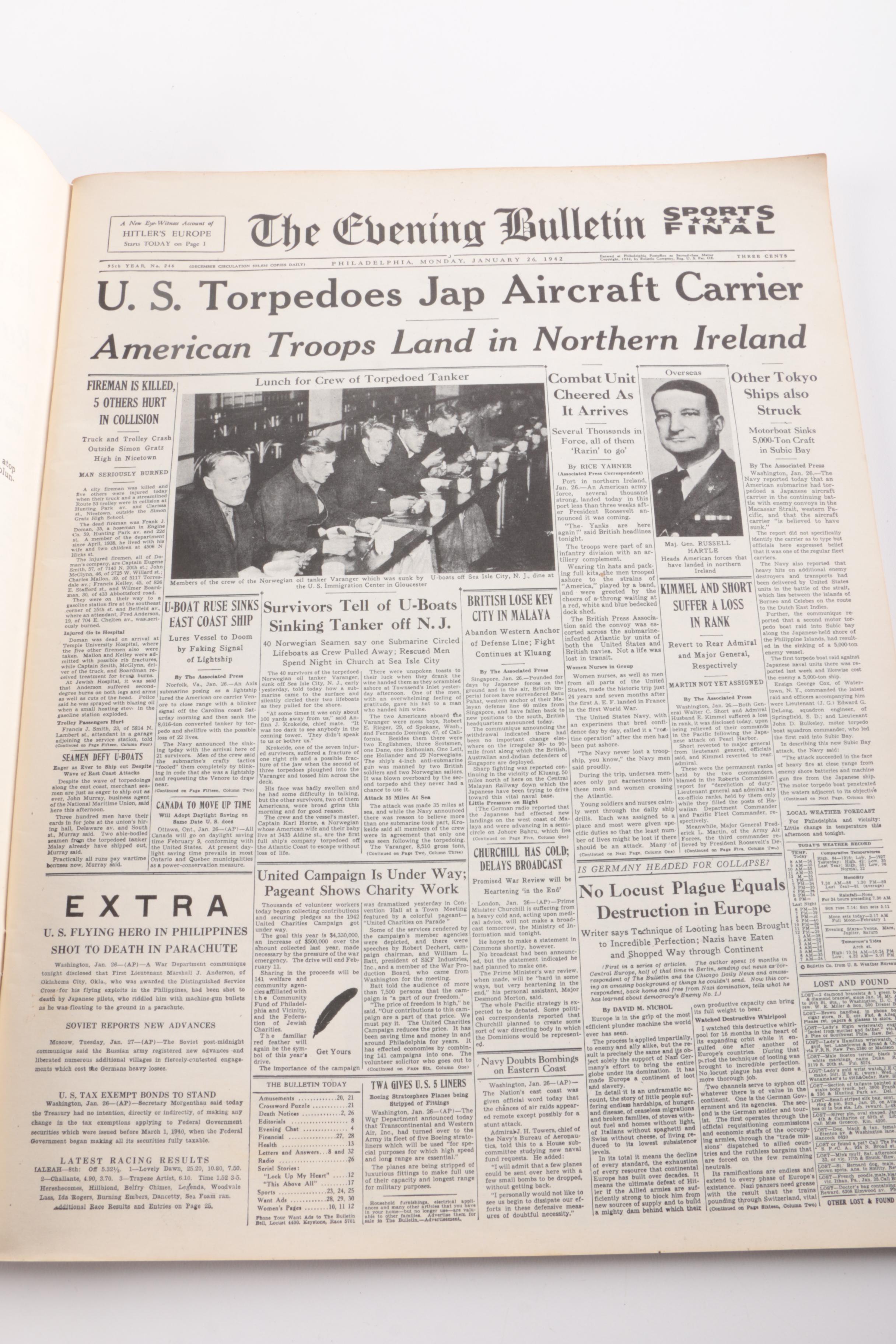 "The Evening Bulletin" Newspaper and Magazine