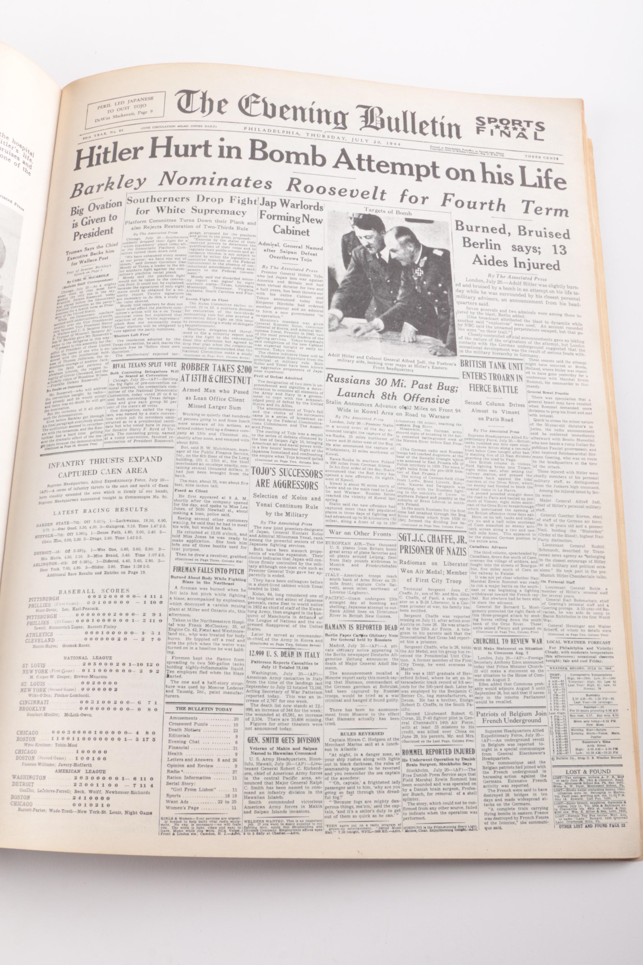 "The Evening Bulletin" Newspaper and Magazine