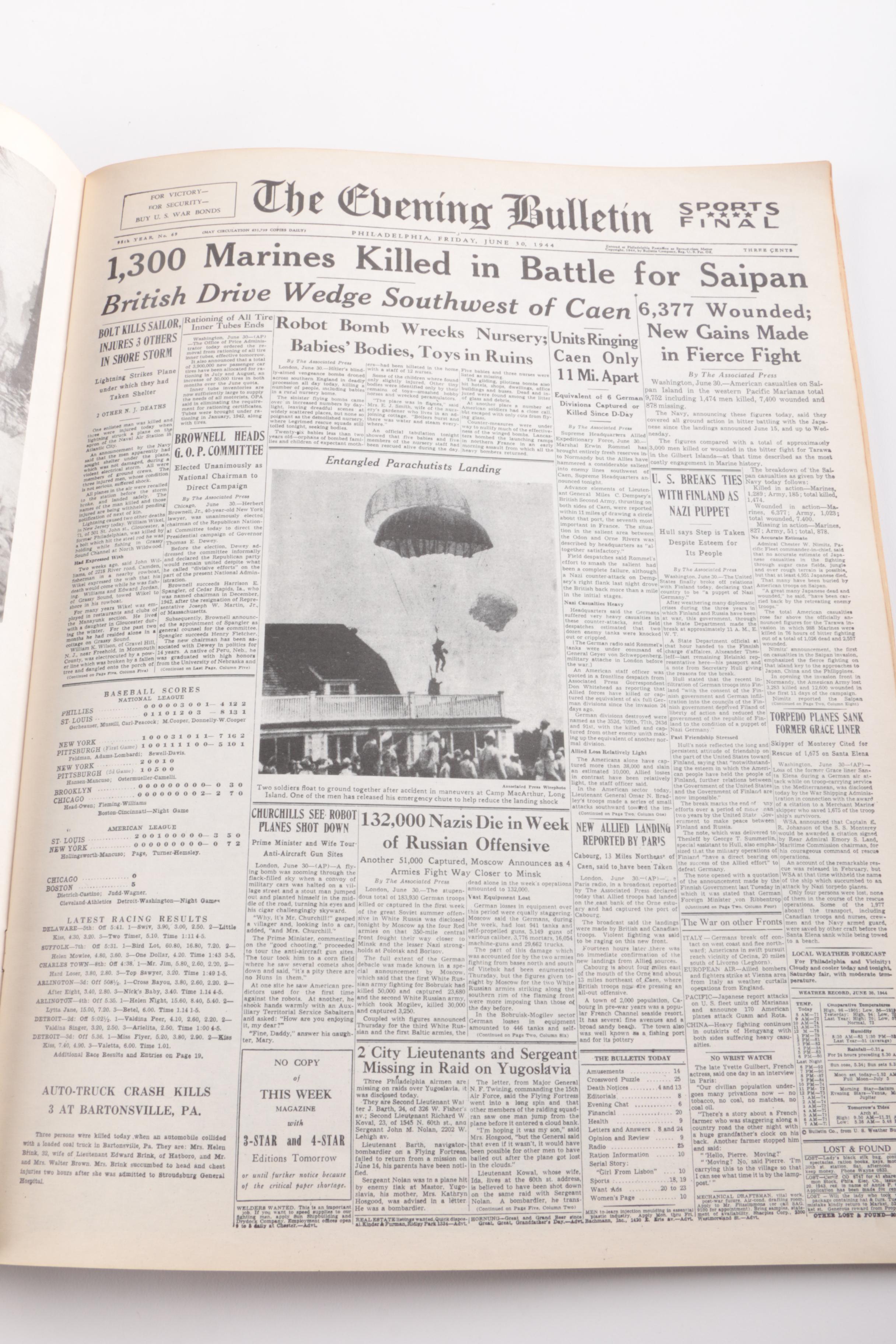 "The Evening Bulletin" Newspaper and Magazine