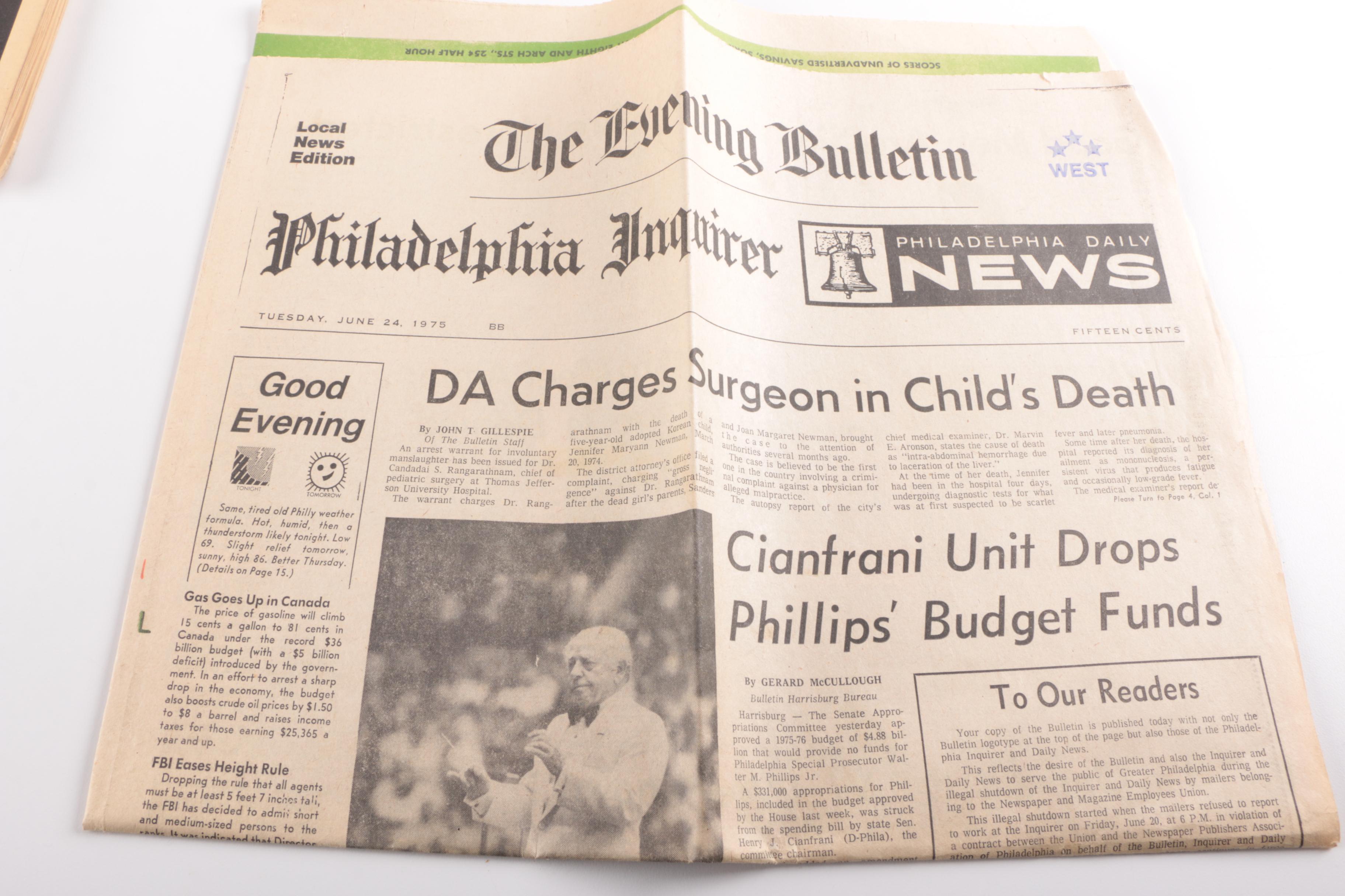 "The Evening Bulletin" Newspaper and Magazine
