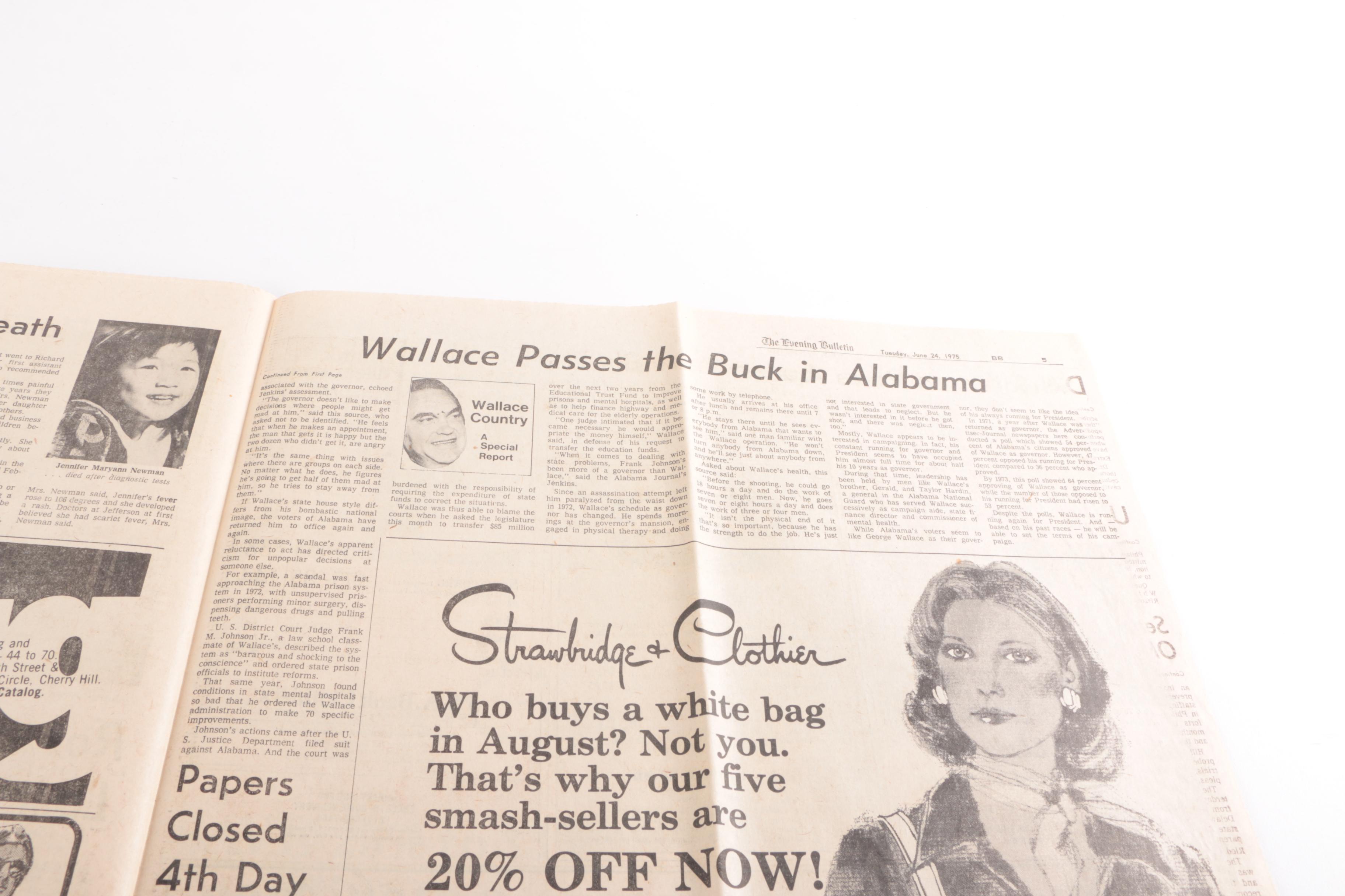 "The Evening Bulletin" Newspaper and Magazine