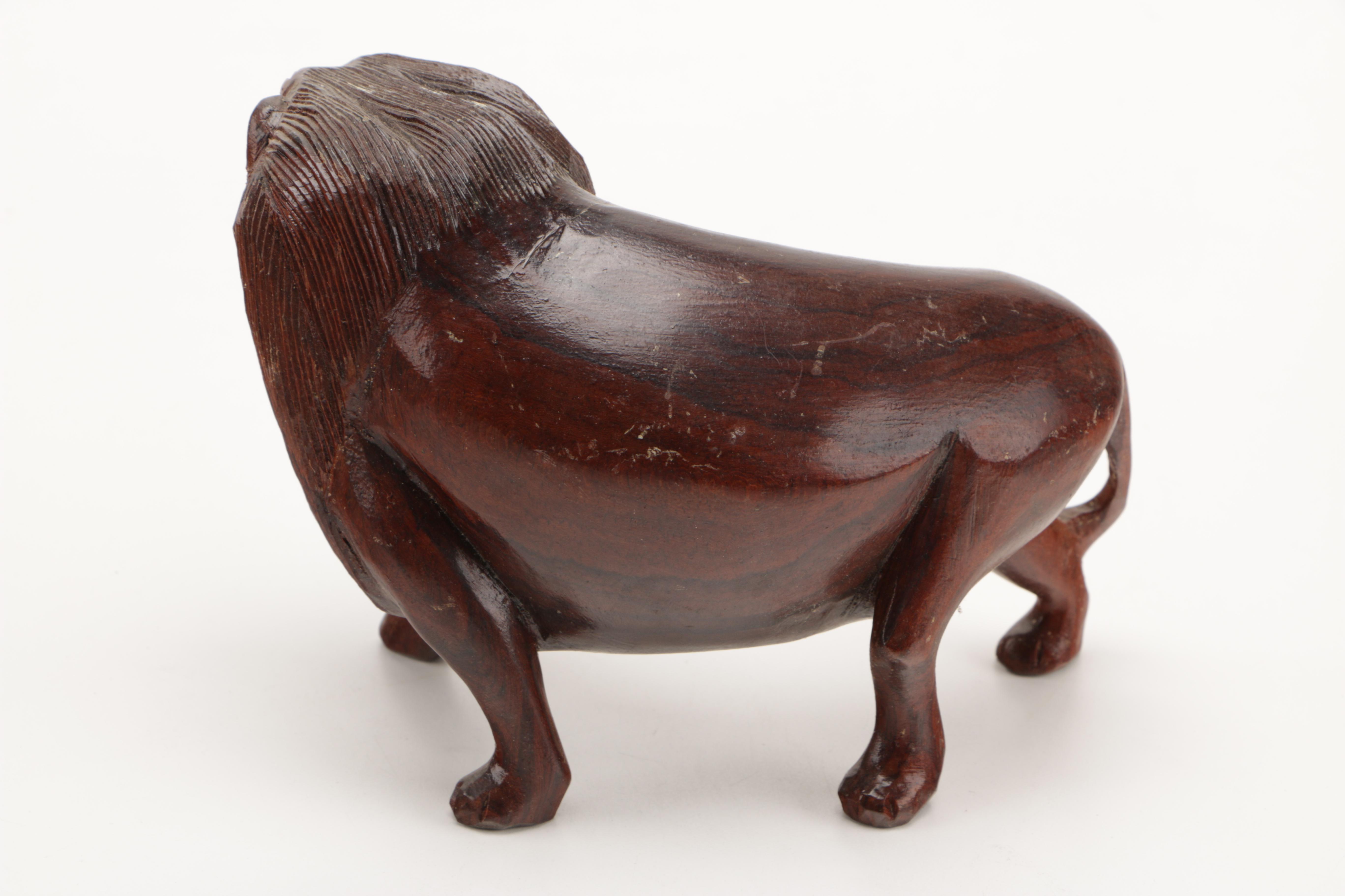 Hand-Carved Lion Figurines