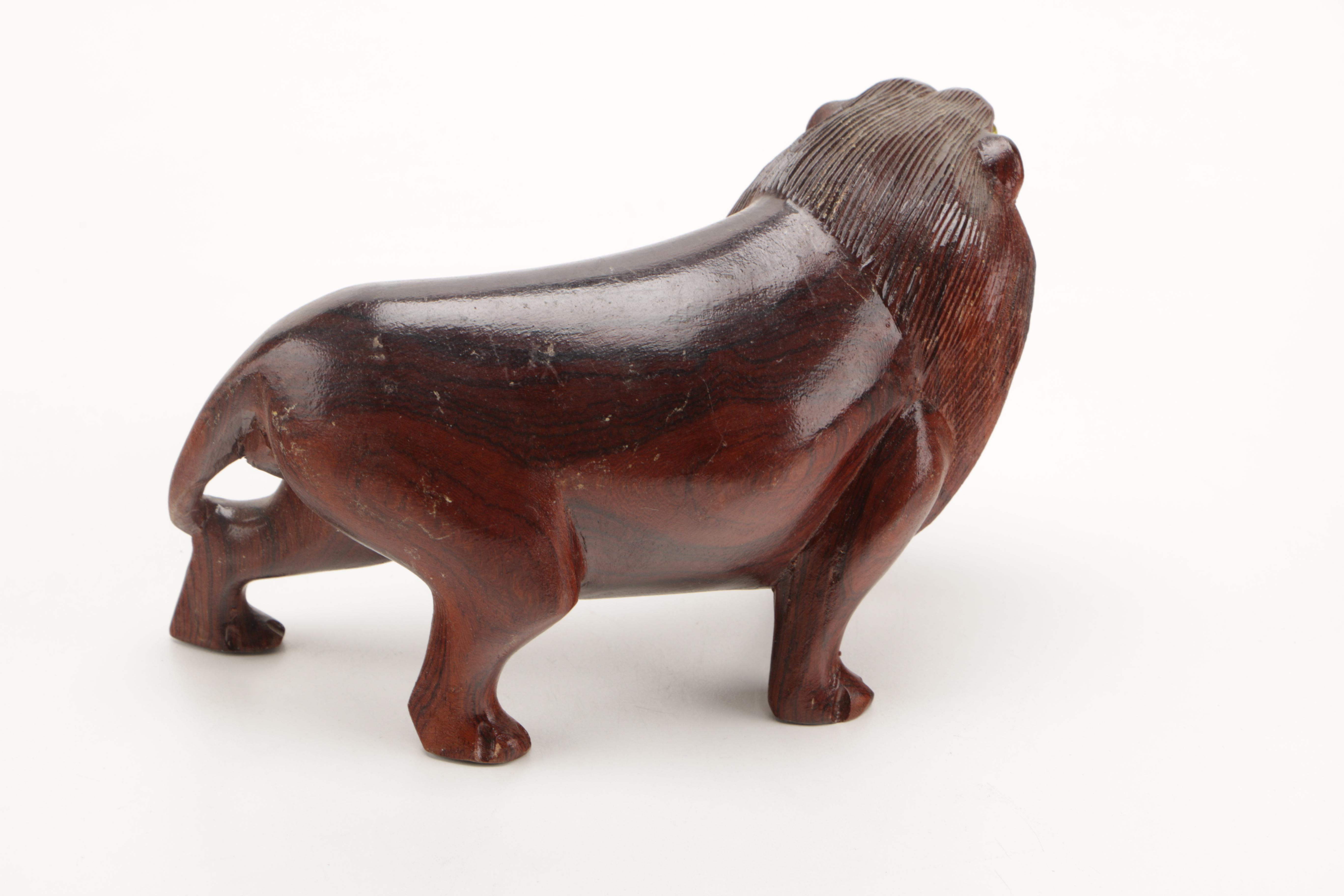 Hand-Carved Lion Figurines