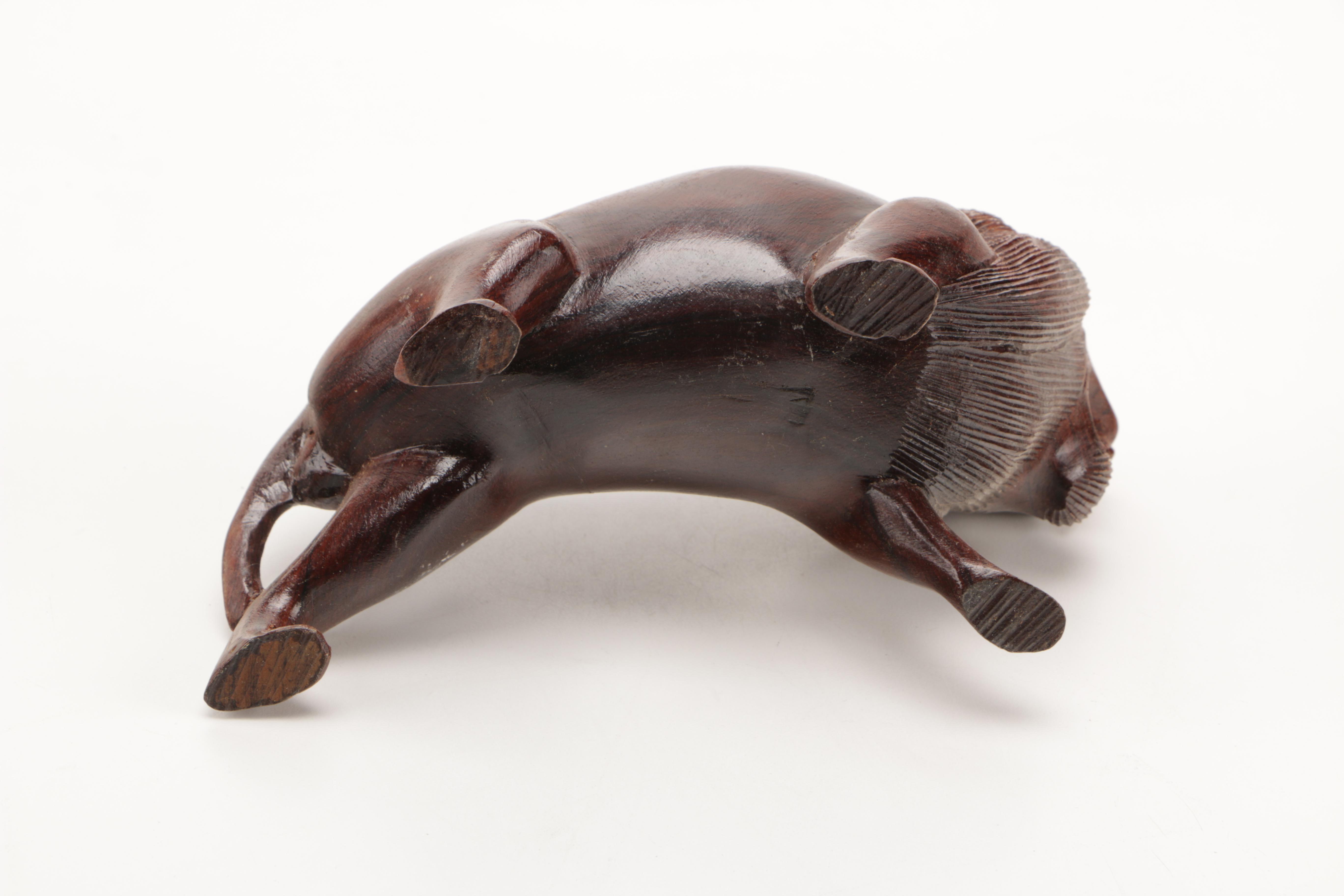 Hand-Carved Lion Figurines