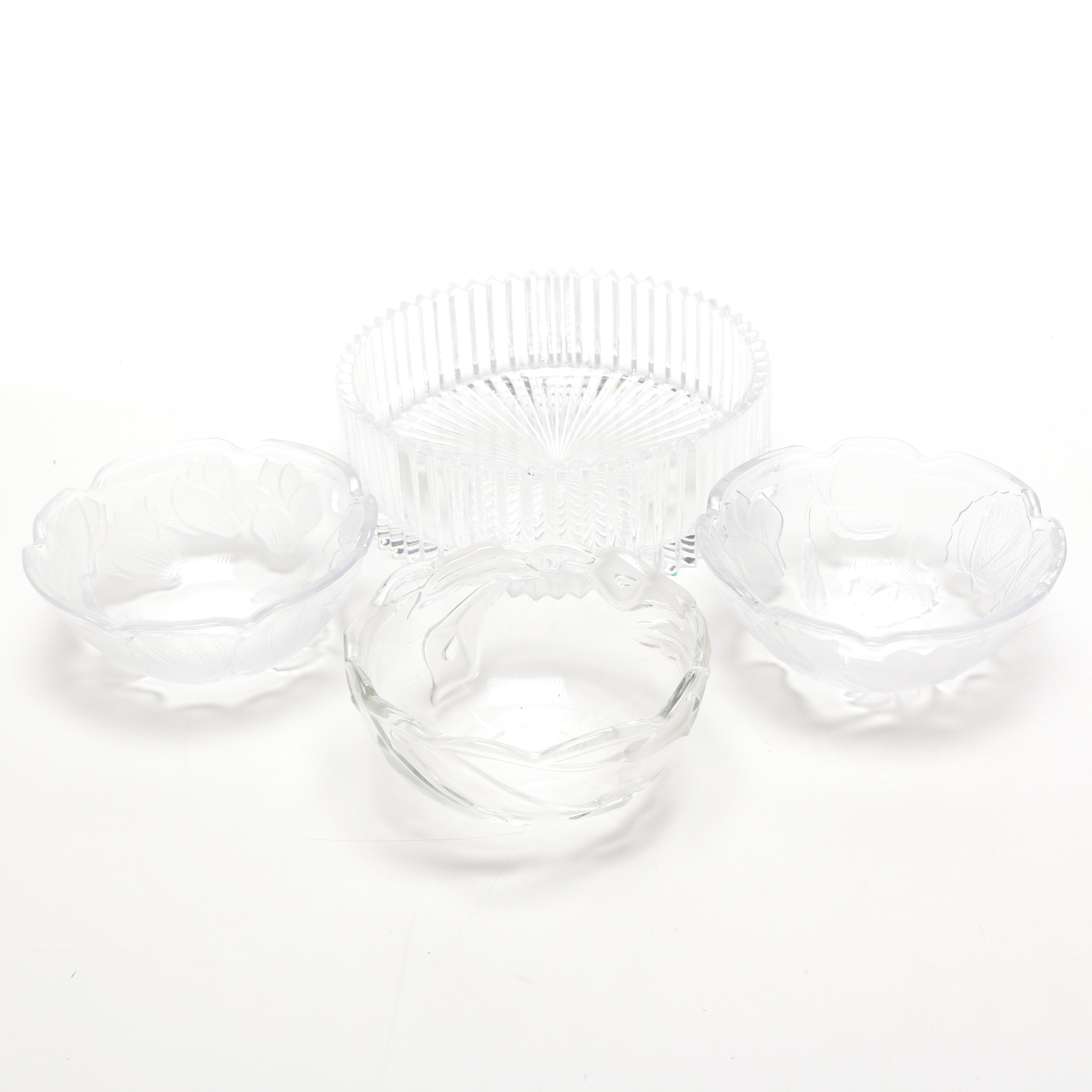 Clear Cut Glass Candy Dishes