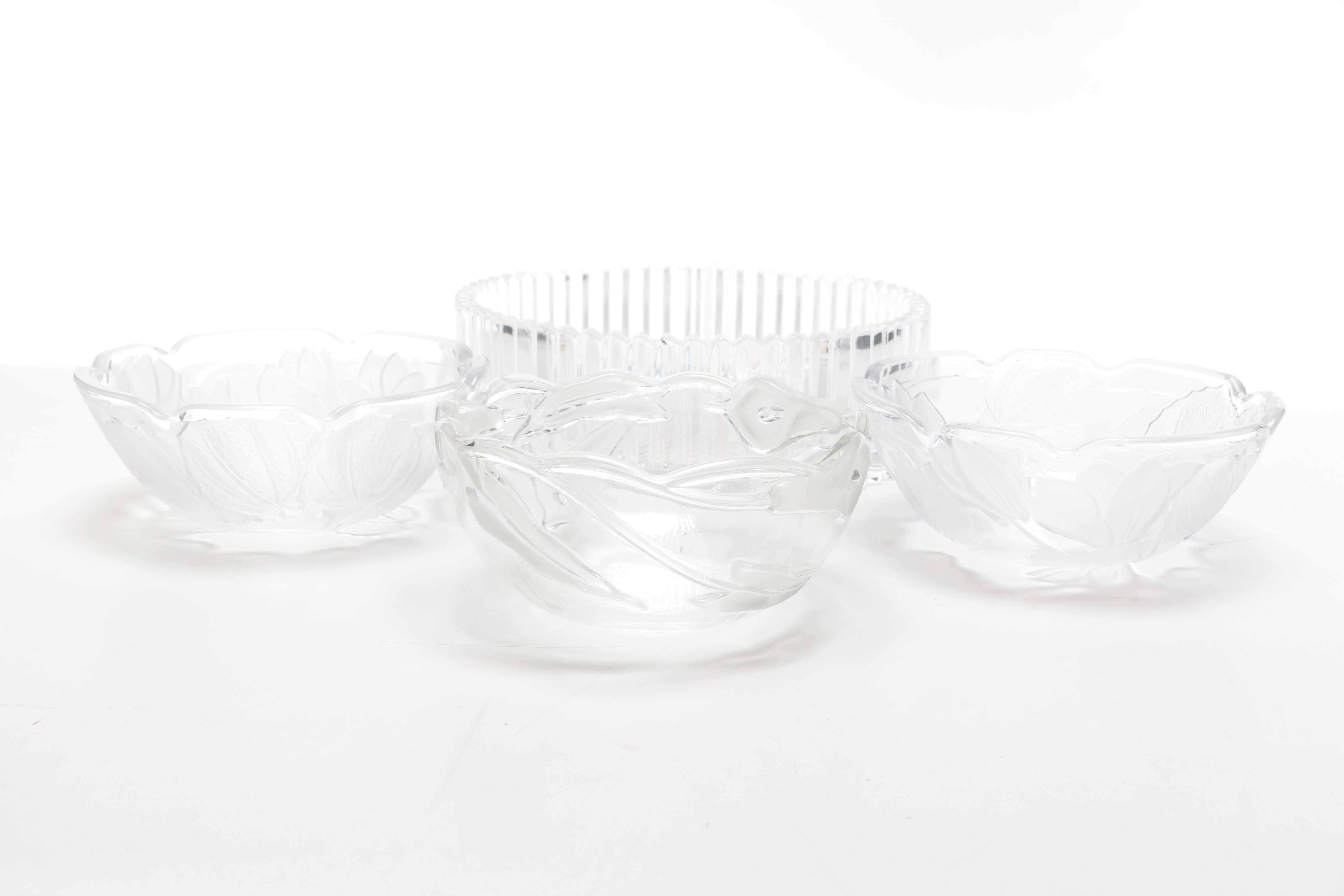 Clear Cut Glass Candy Dishes