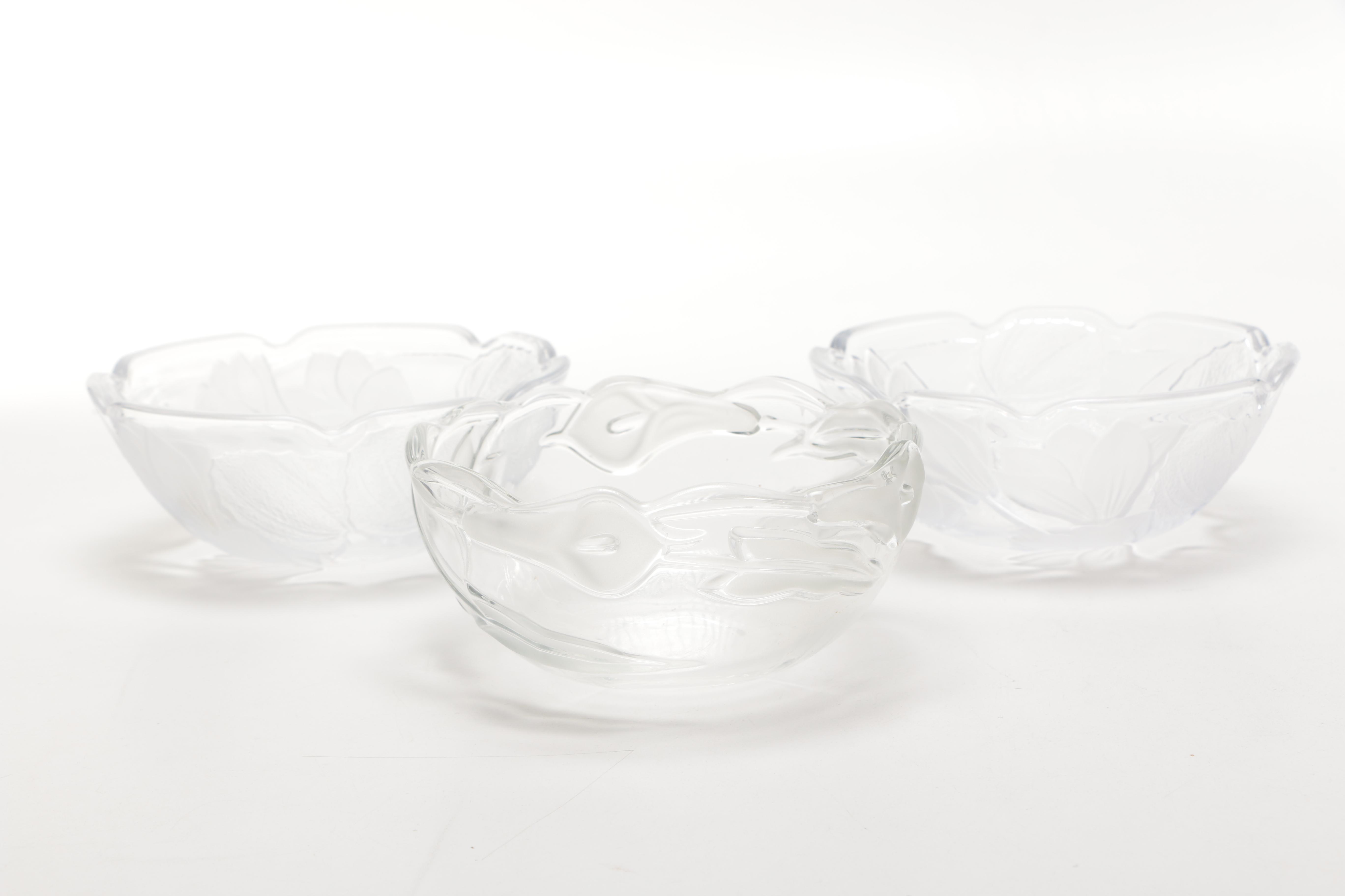 Clear Cut Glass Candy Dishes