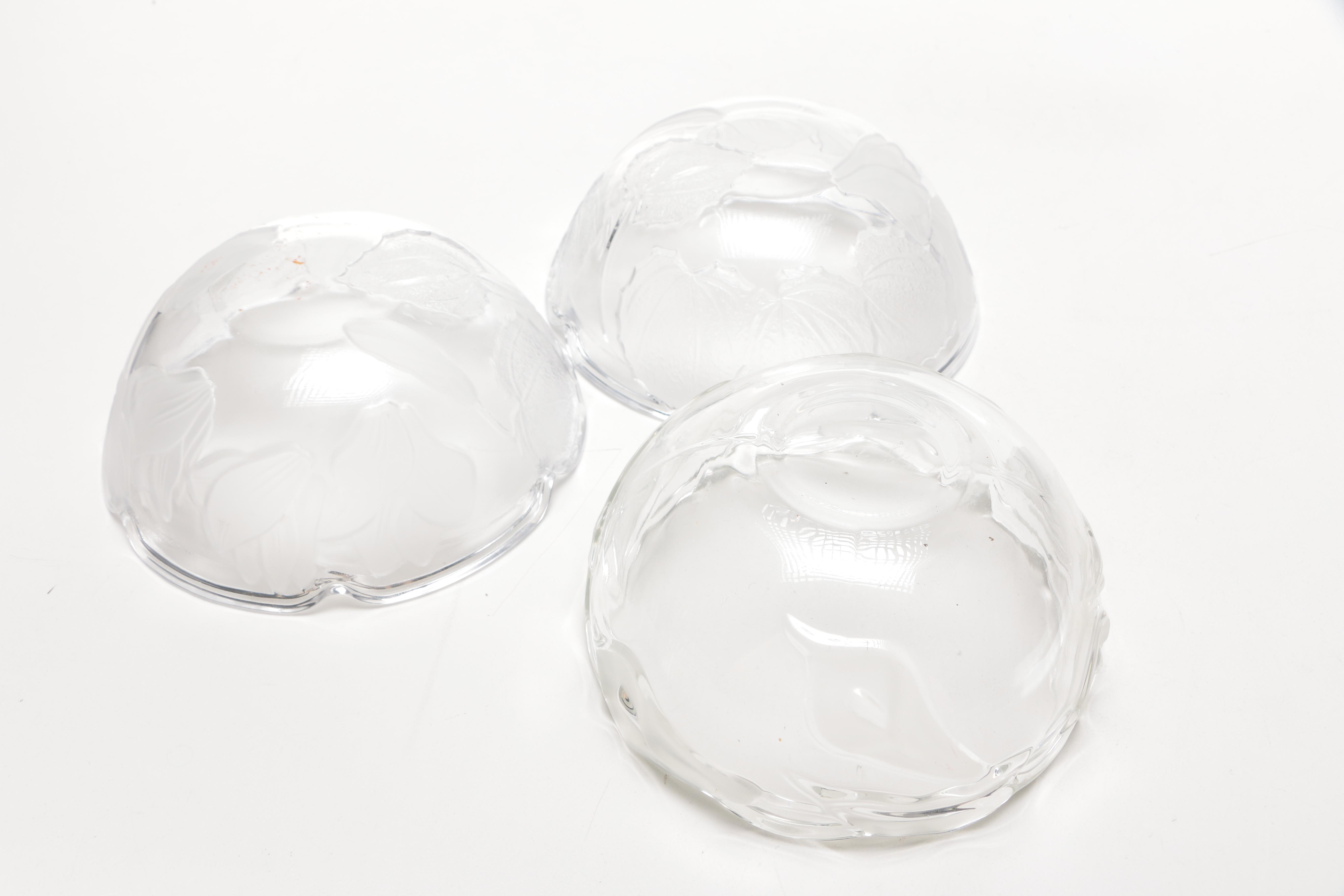 Clear Cut Glass Candy Dishes