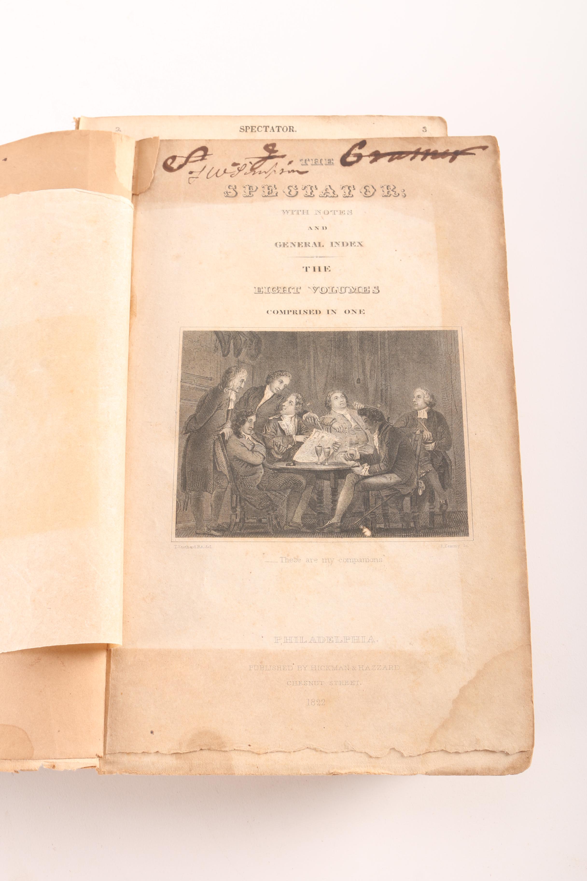 1822 "The Spectator" by Joseph Addison and Richard Steele