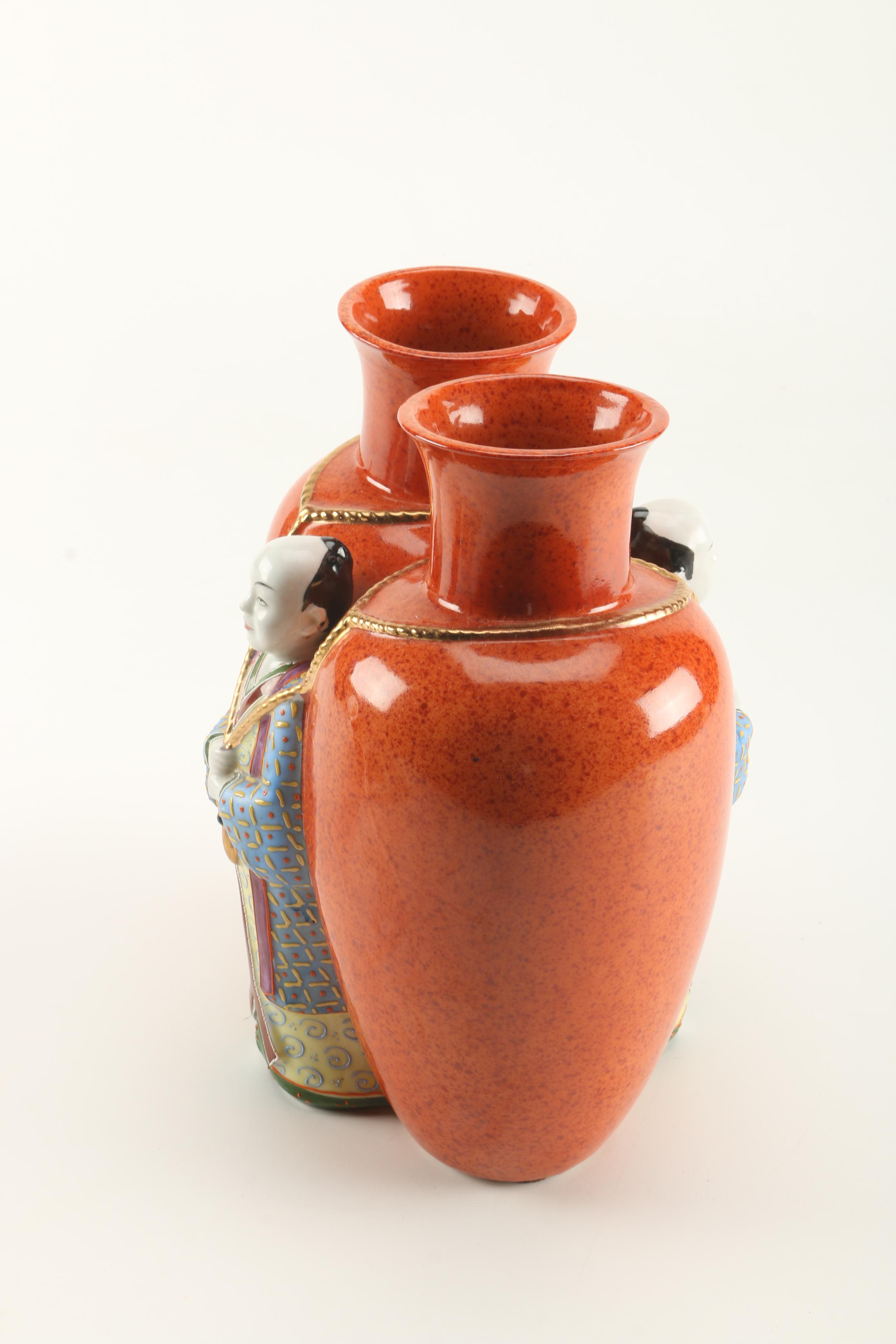 The Haldon Group Asian Inspired Double Vase