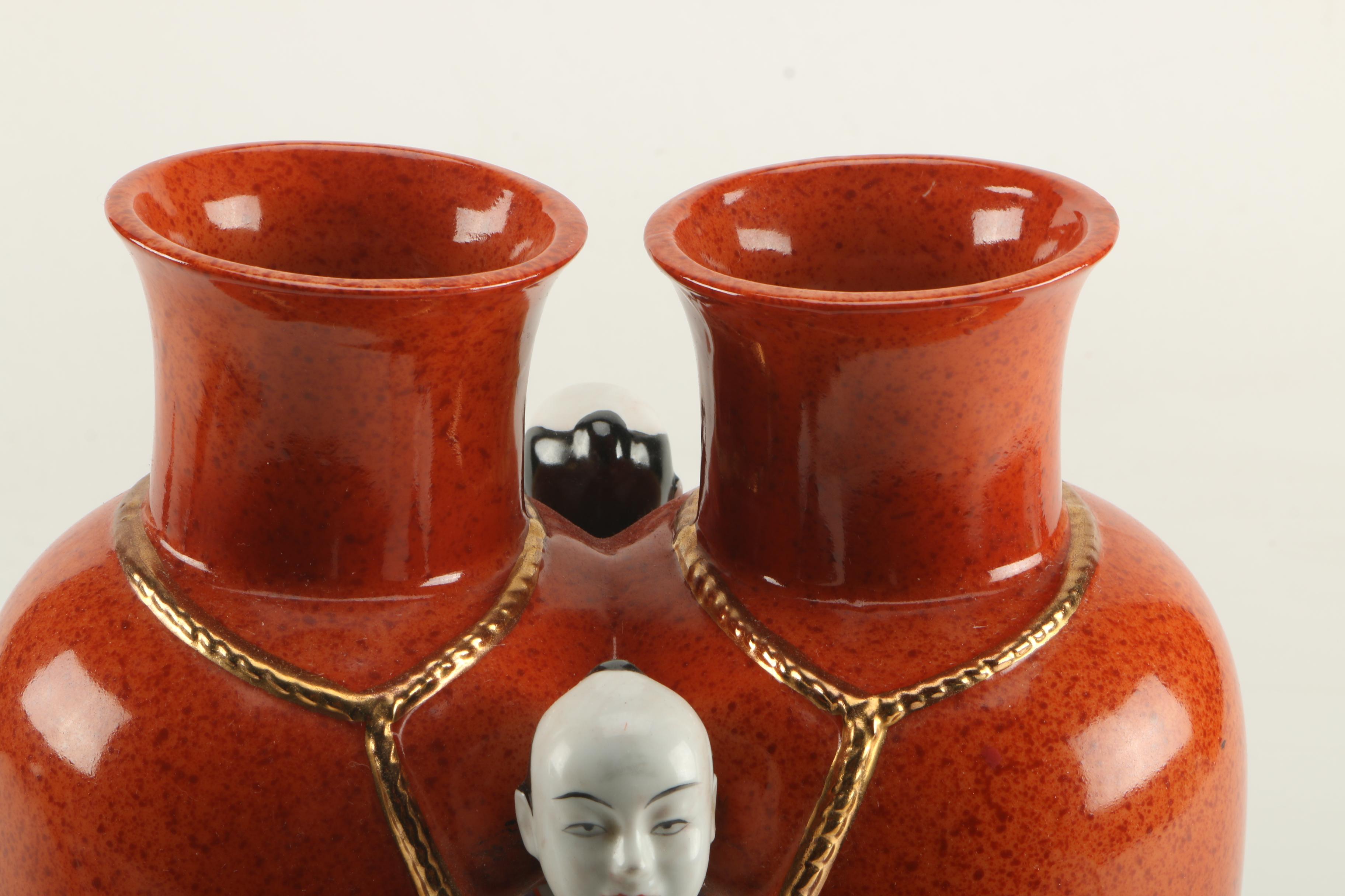 The Haldon Group Asian Inspired Double Vase