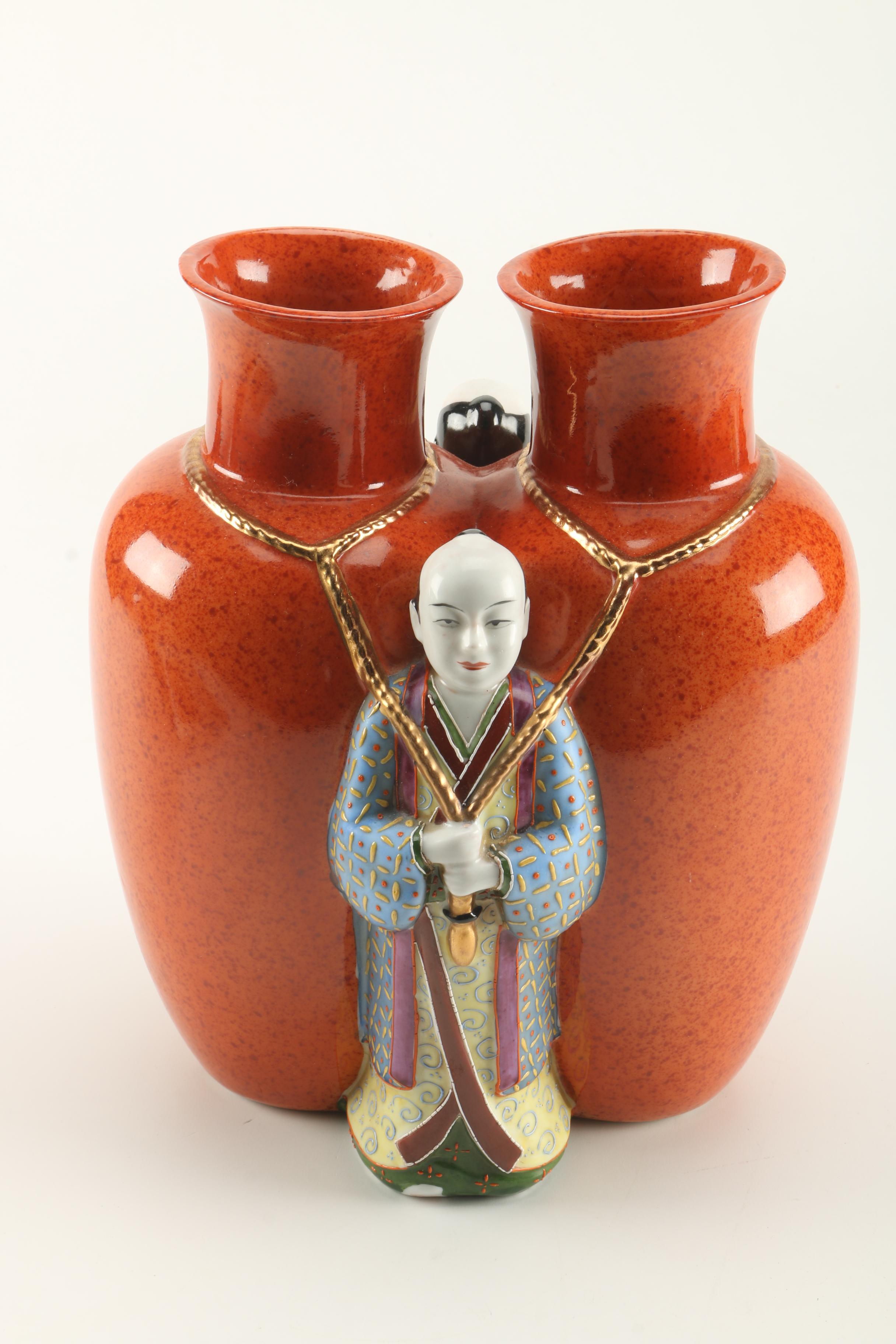 The Haldon Group Asian Inspired Double Vase