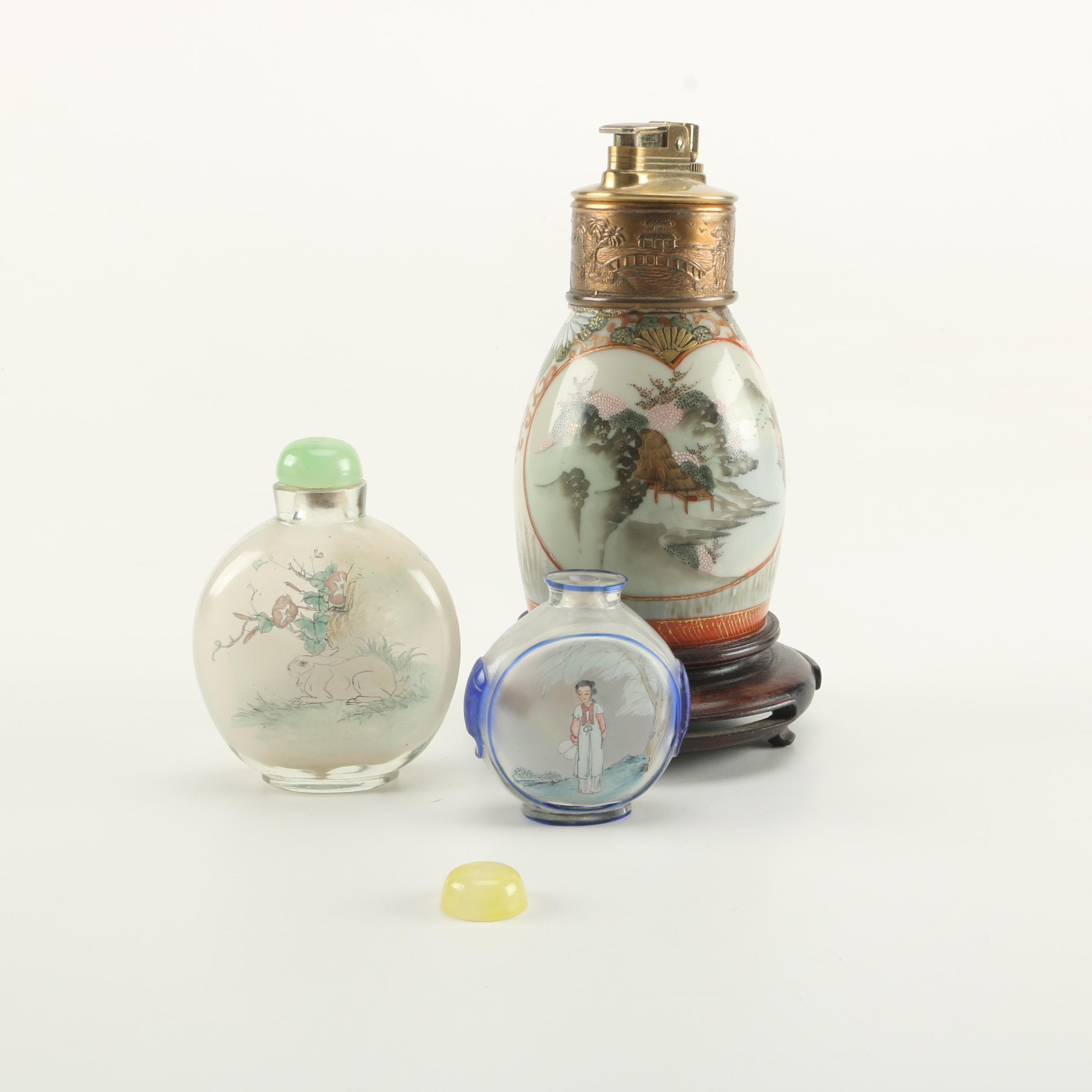 Chinese Snuff Bottles with Japanese Lighter