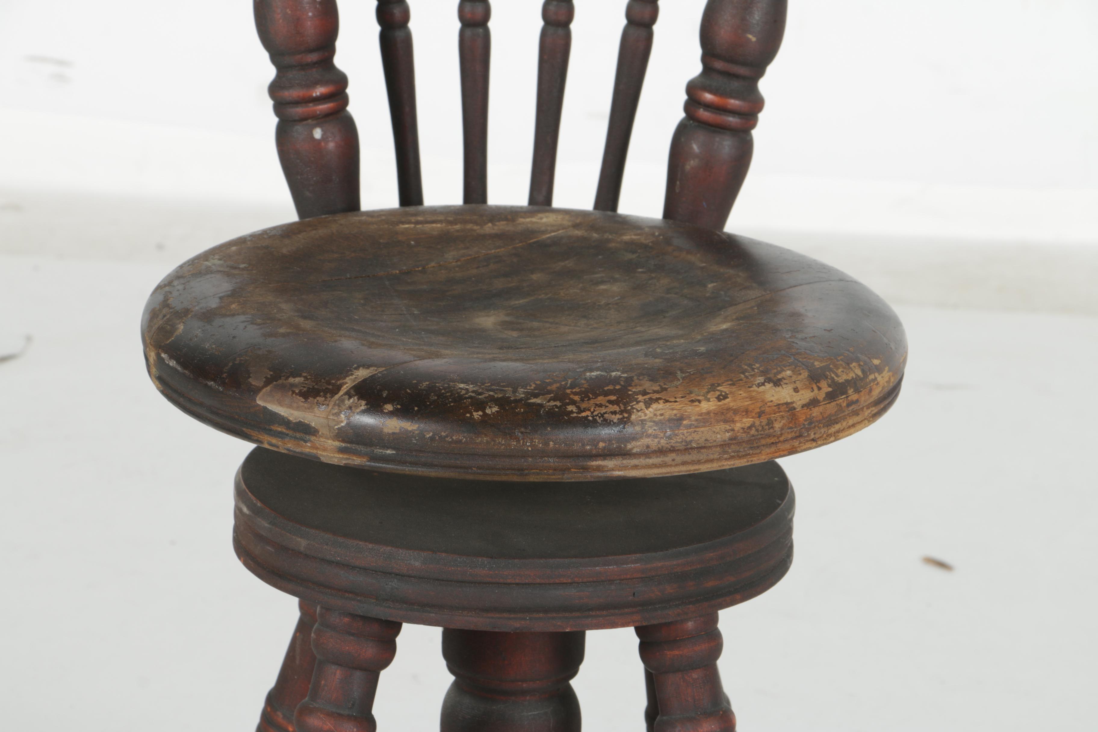 Victoria Era Antique Spindle Back Piano Stool