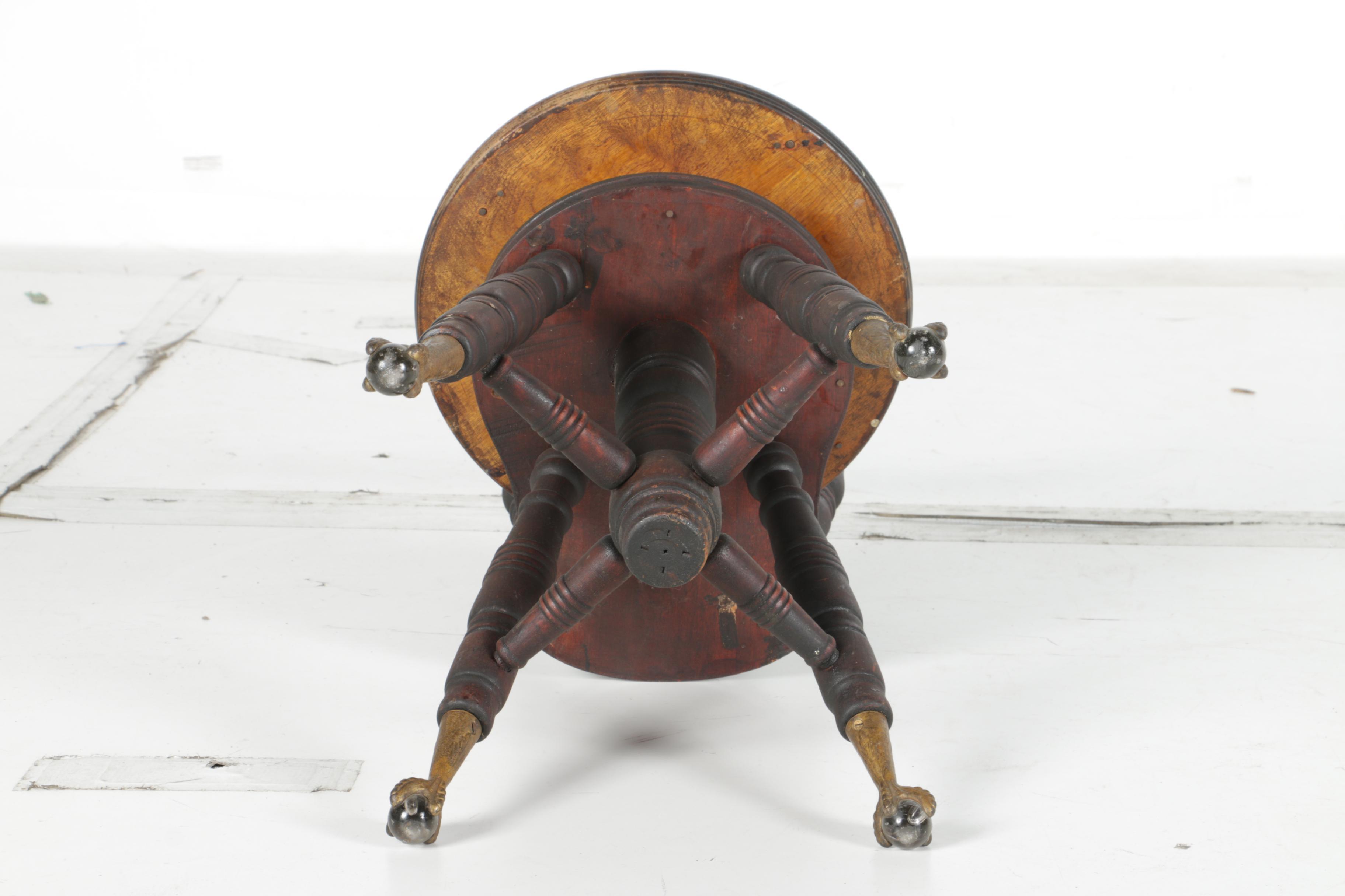 Victoria Era Antique Spindle Back Piano Stool