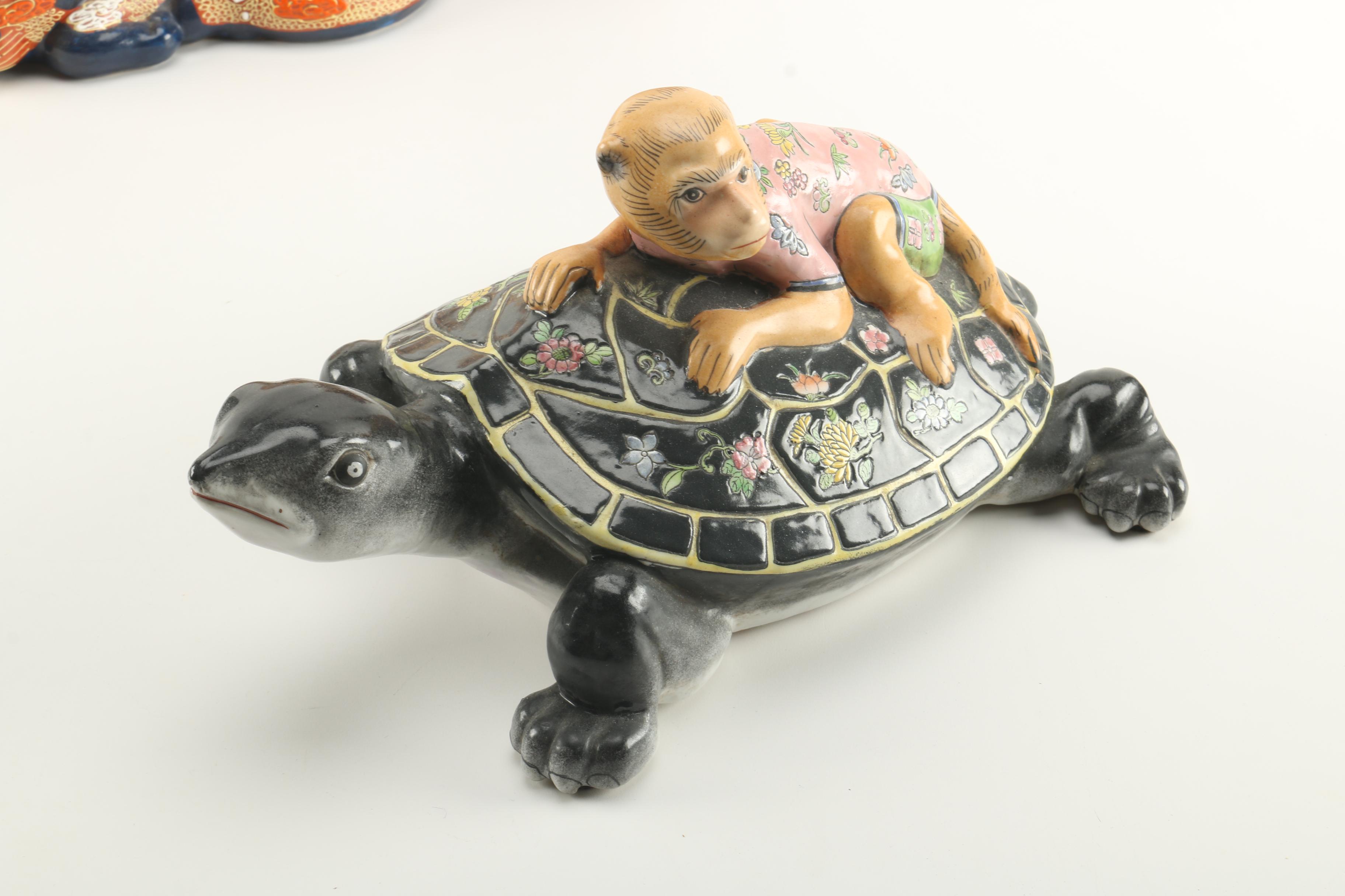 Ceramic and Enamel Animal Figurines