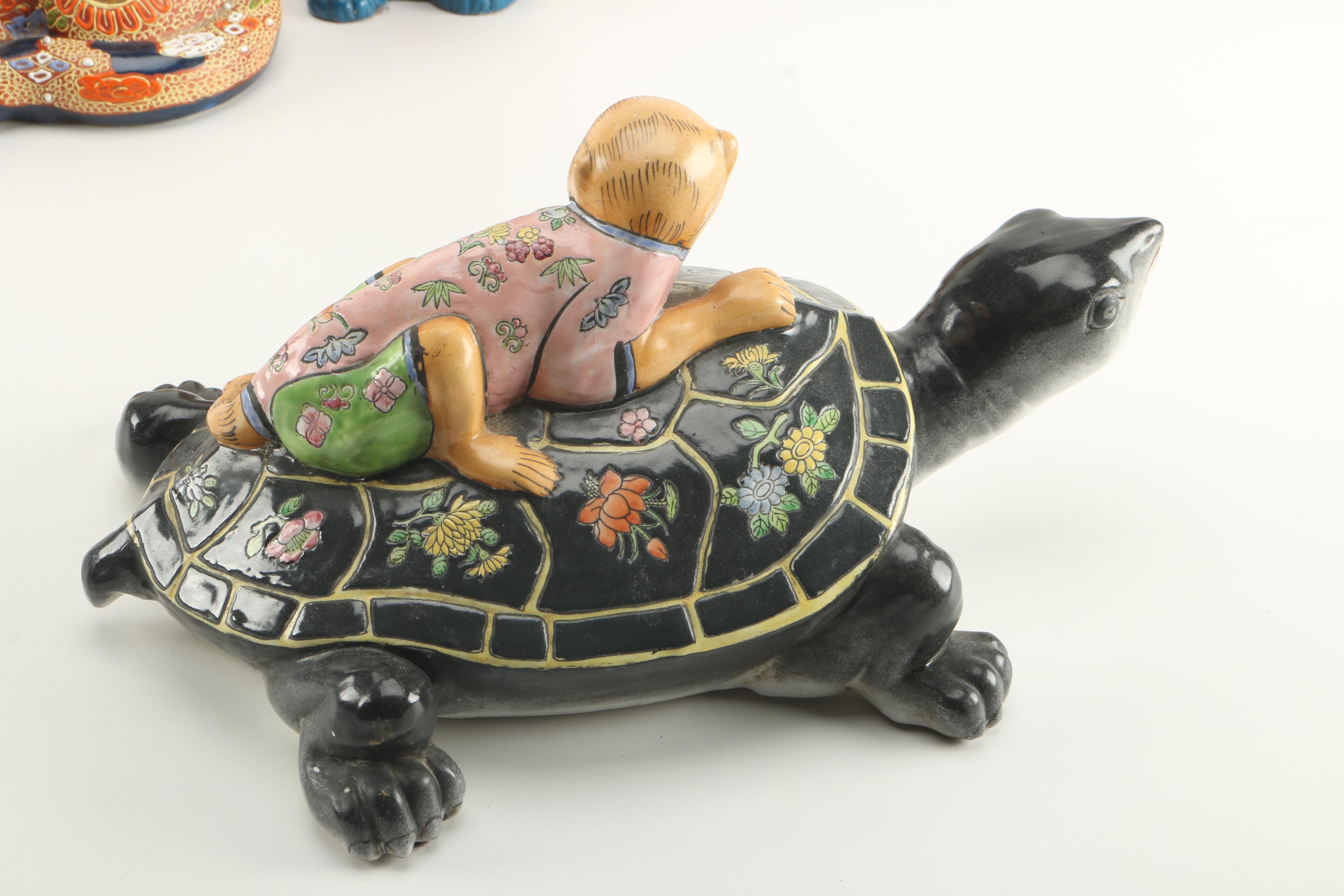 Ceramic and Enamel Animal Figurines
