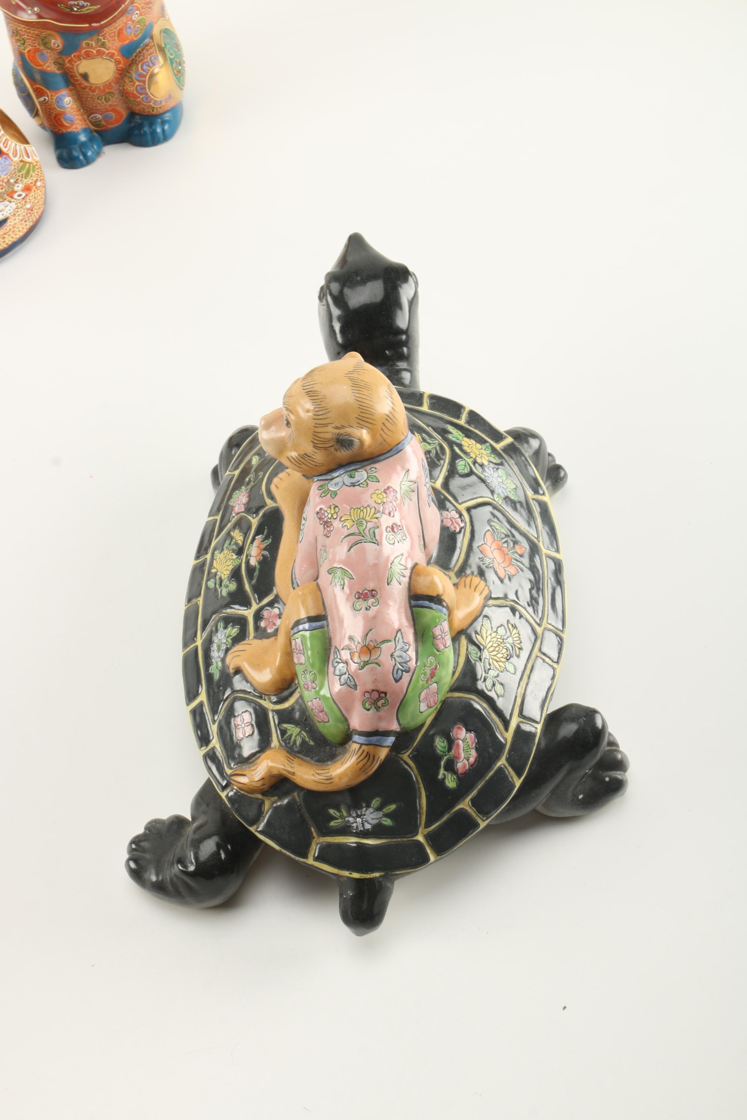 Ceramic and Enamel Animal Figurines