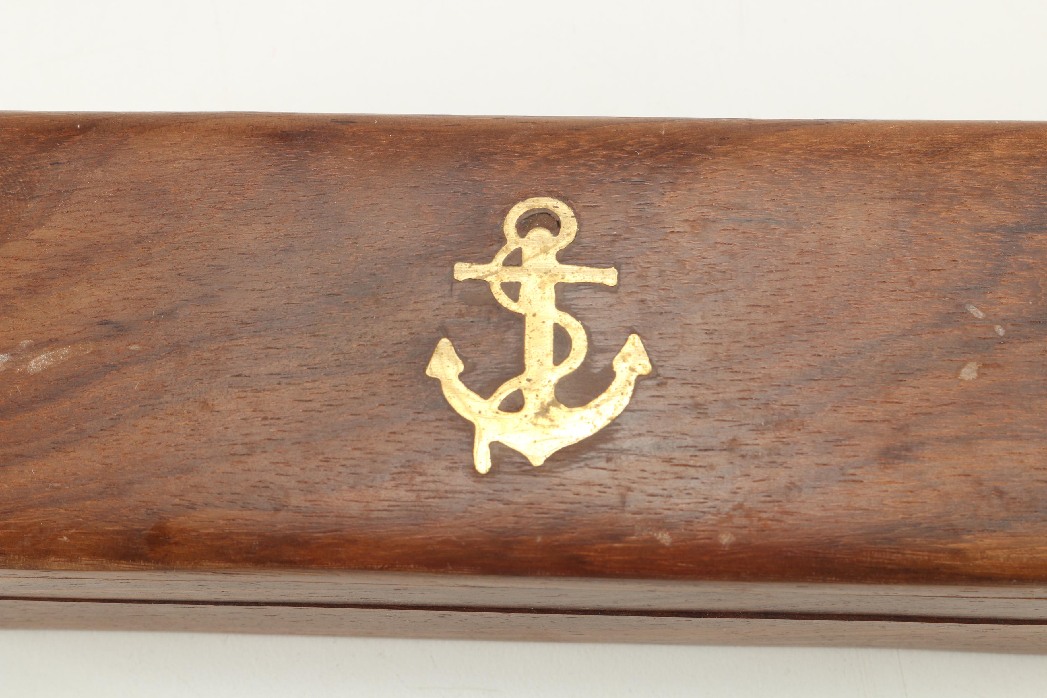 Brass Boatswain Whistle with Rosewood Box