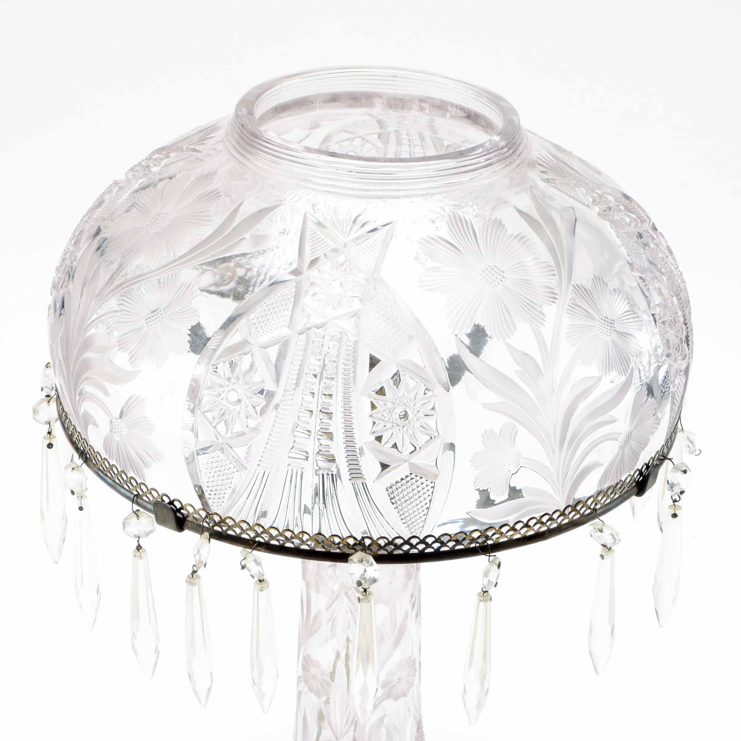 Vintage Cut Glass Table Lamp
