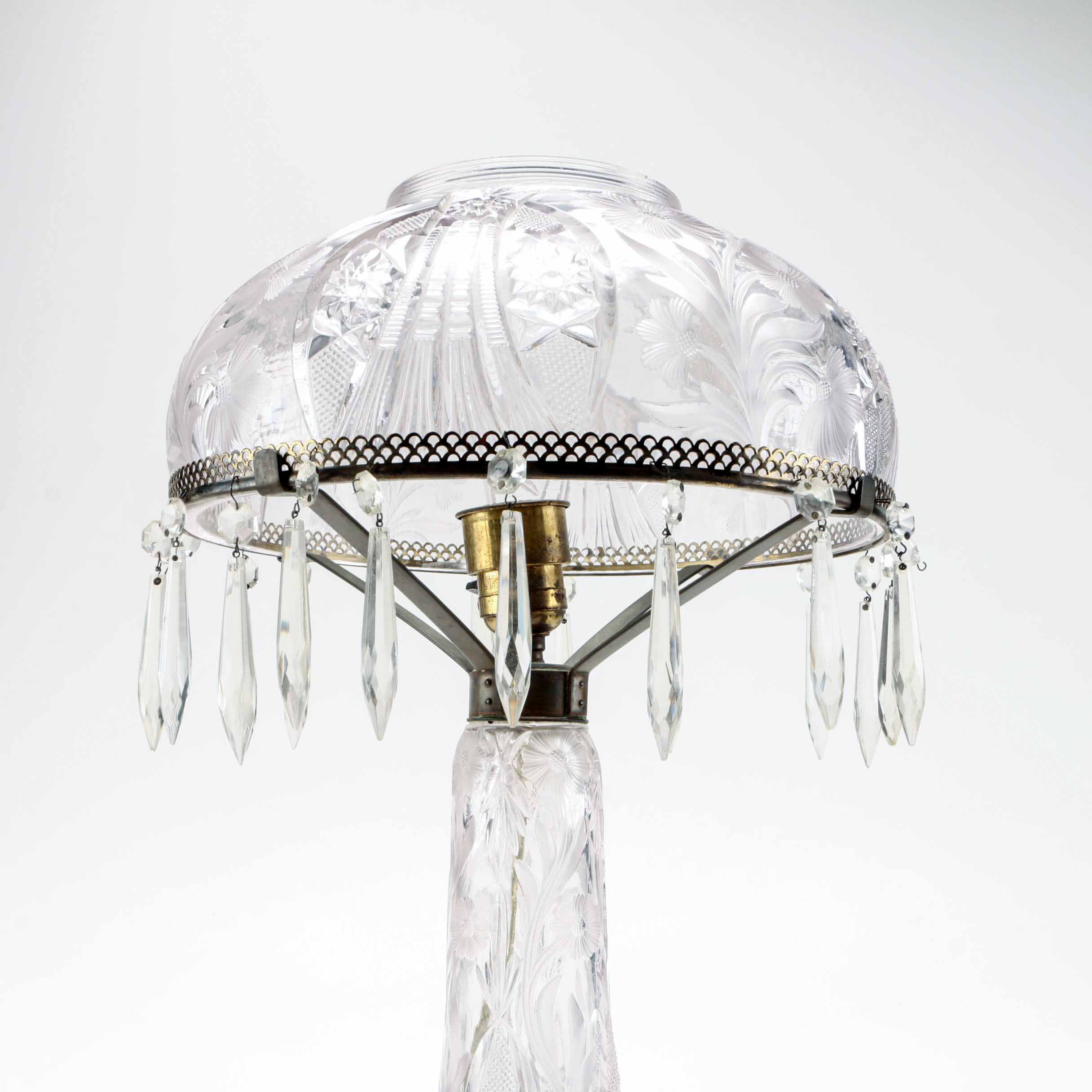 Vintage Cut Glass Table Lamp