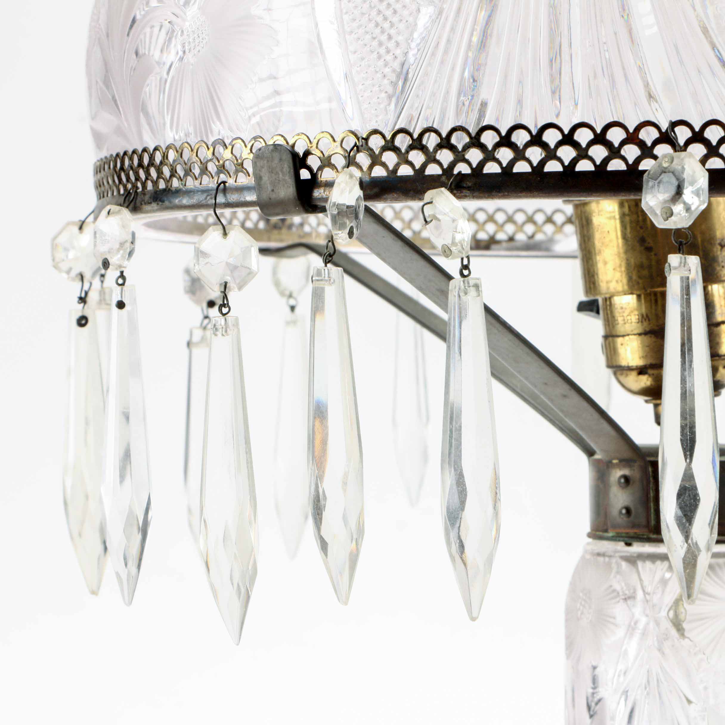 Vintage Cut Glass Table Lamp