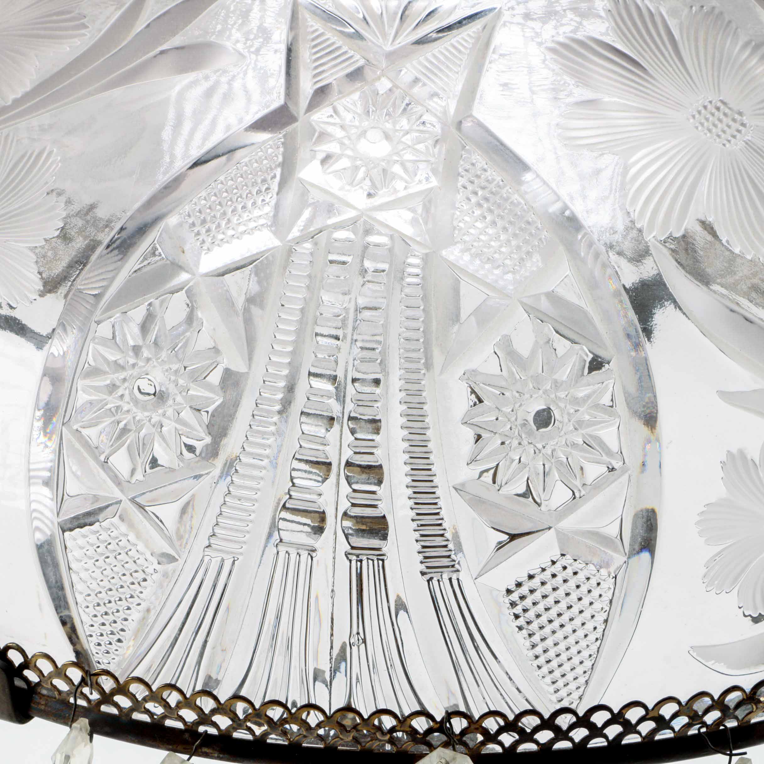 Vintage Cut Glass Table Lamp