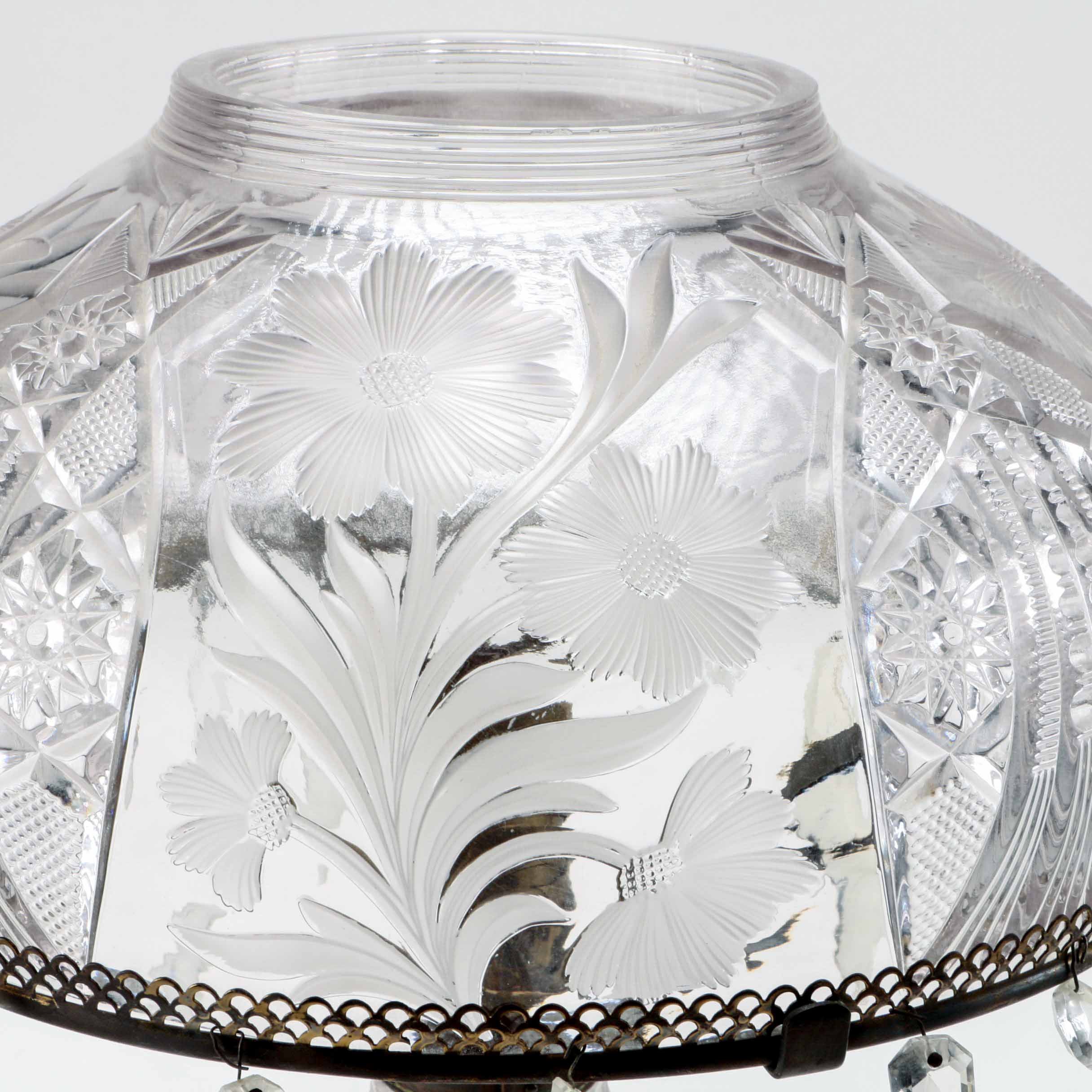 Vintage Cut Glass Table Lamp
