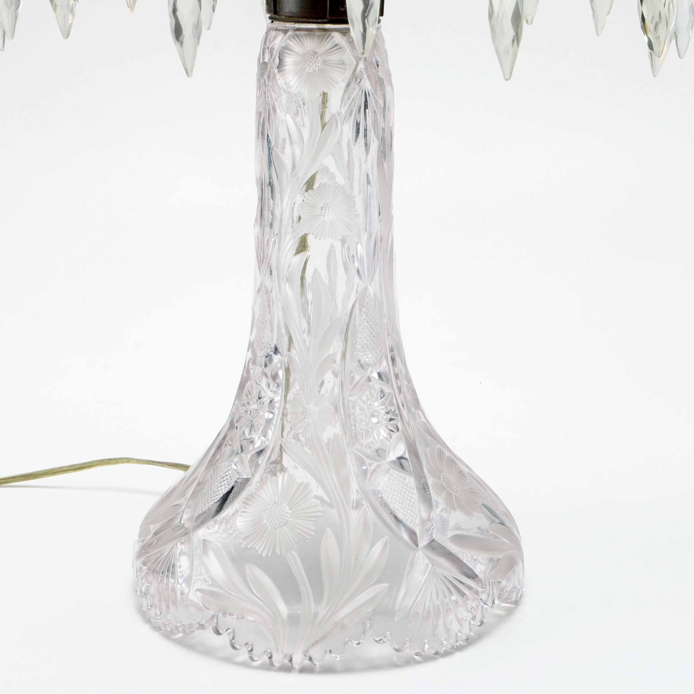 Vintage Cut Glass Table Lamp
