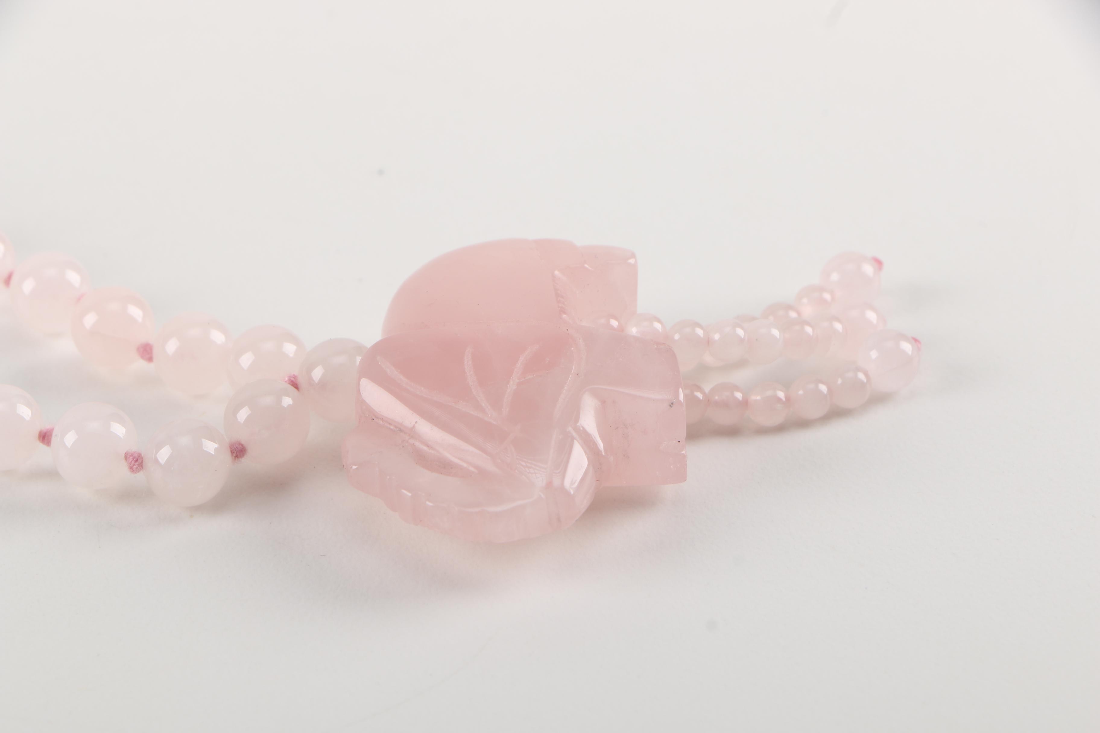 Rose Quartz Beaded Necklace