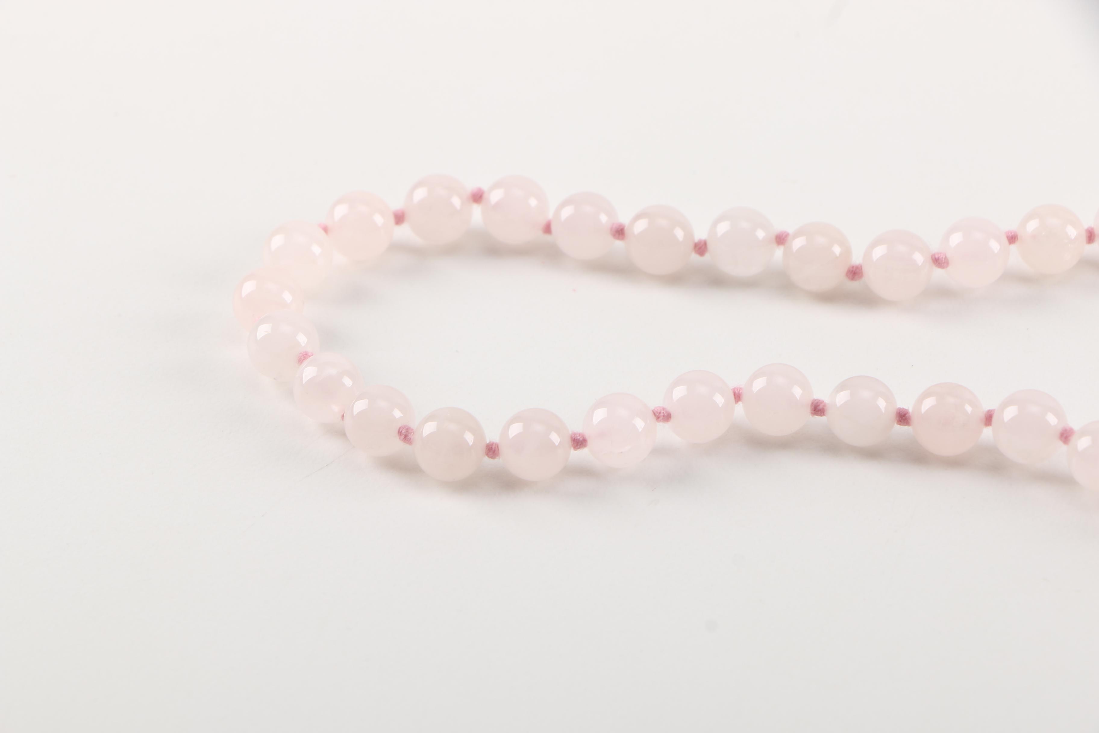 Rose Quartz Beaded Necklace