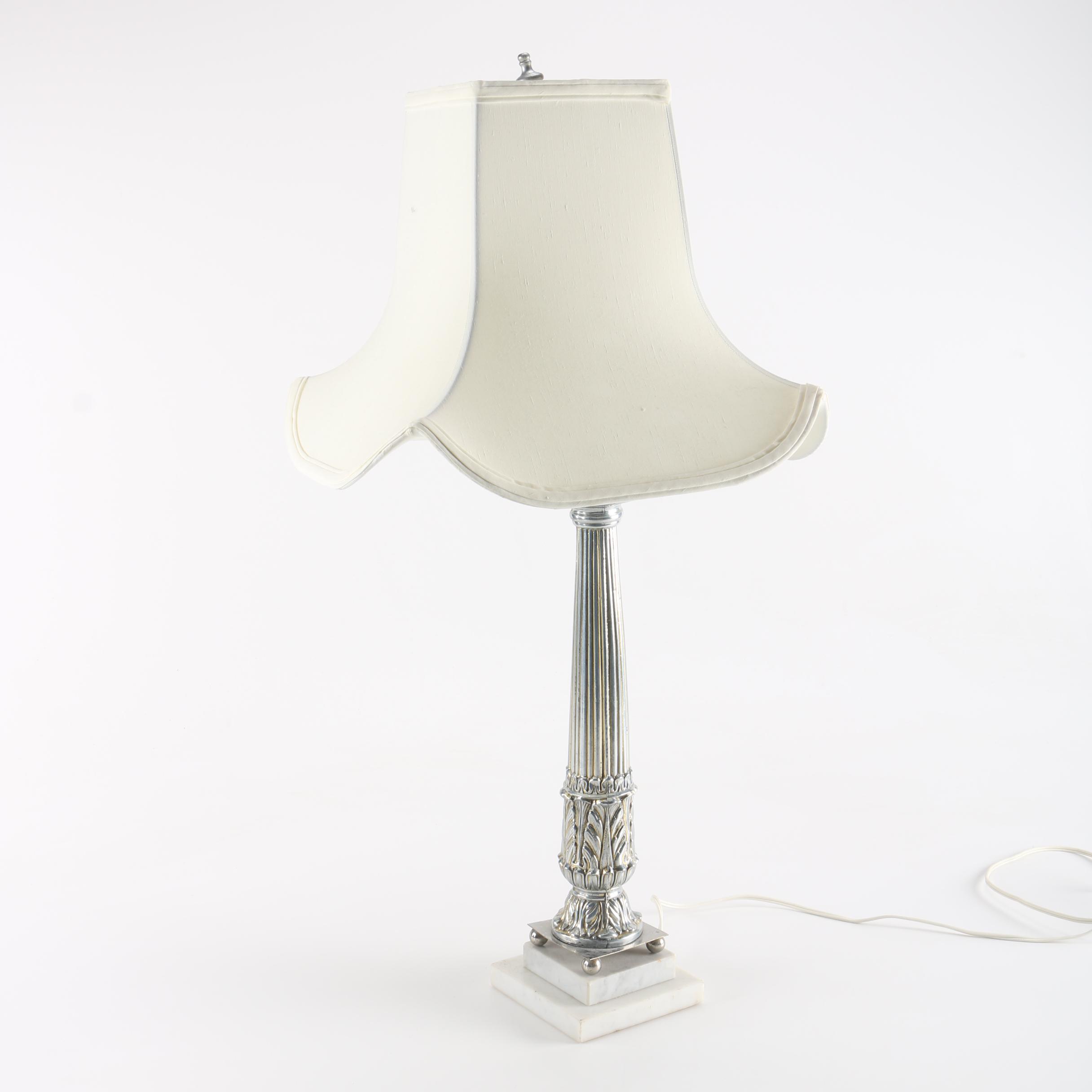 Metal Table Lamp With Marble Base