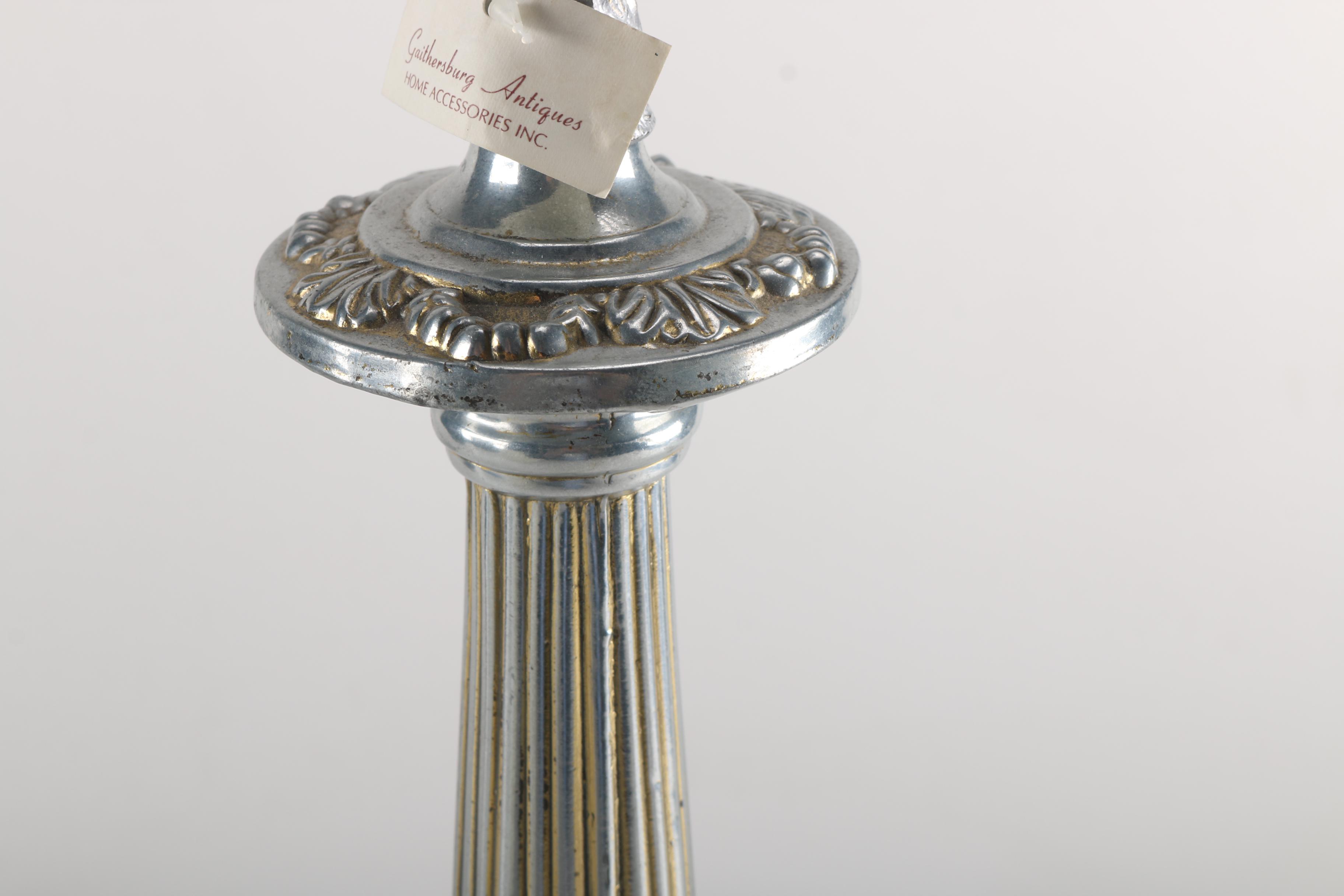Metal Table Lamp With Marble Base