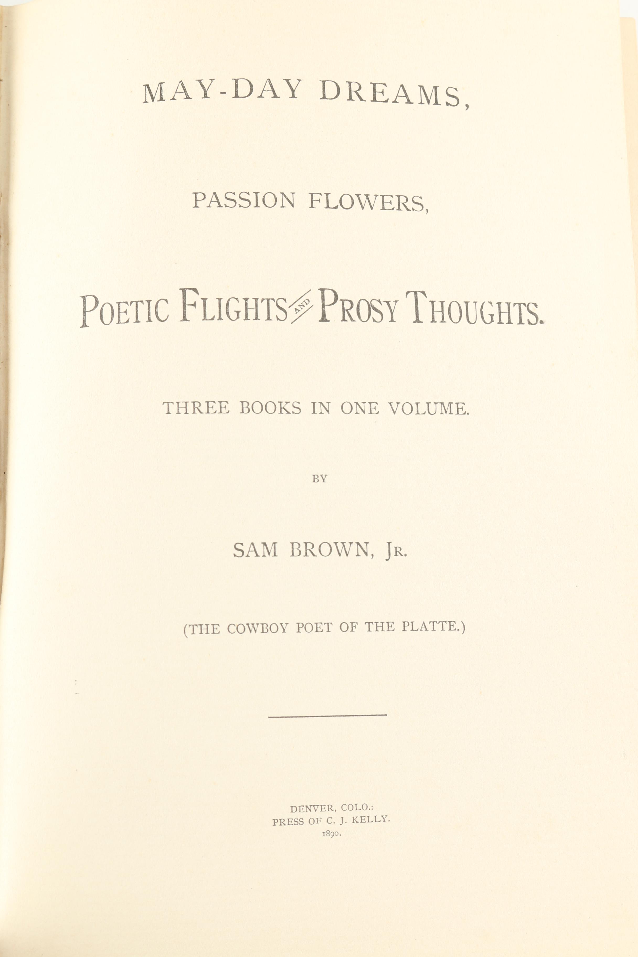 1890 "The Cowboy Poet" by Sam Brown, Jr.
