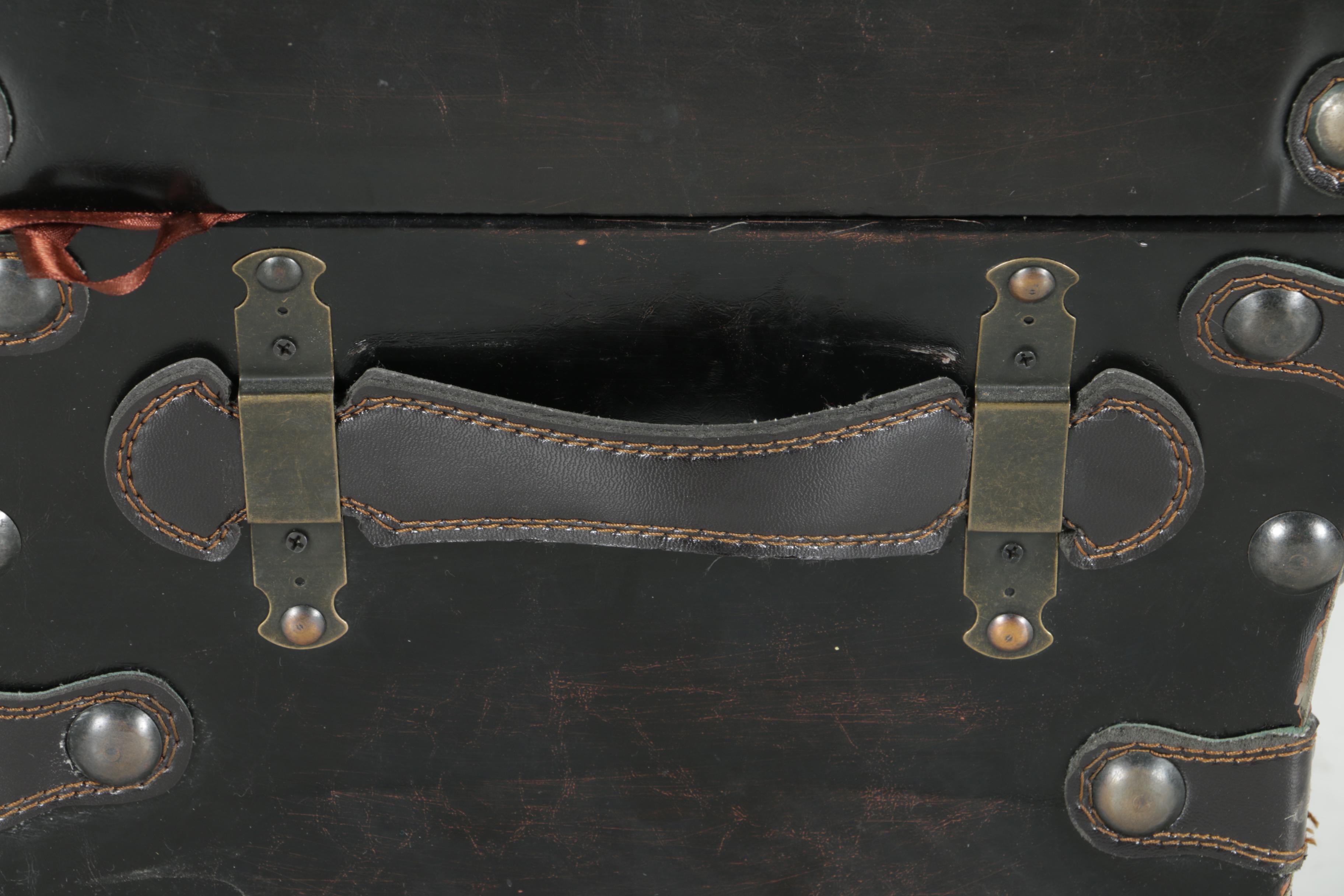 Leatherette Footstool Chest