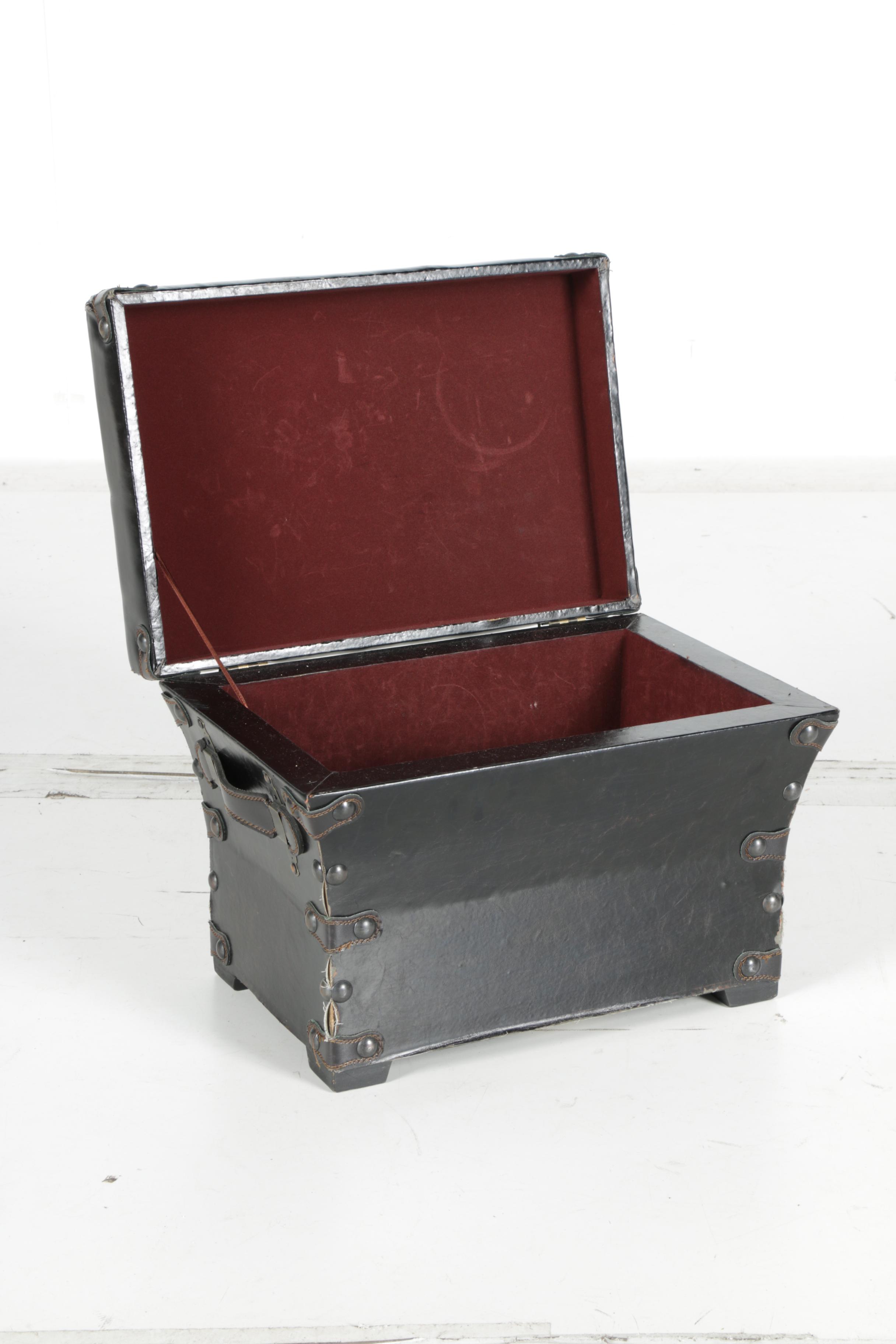Leatherette Footstool Chest