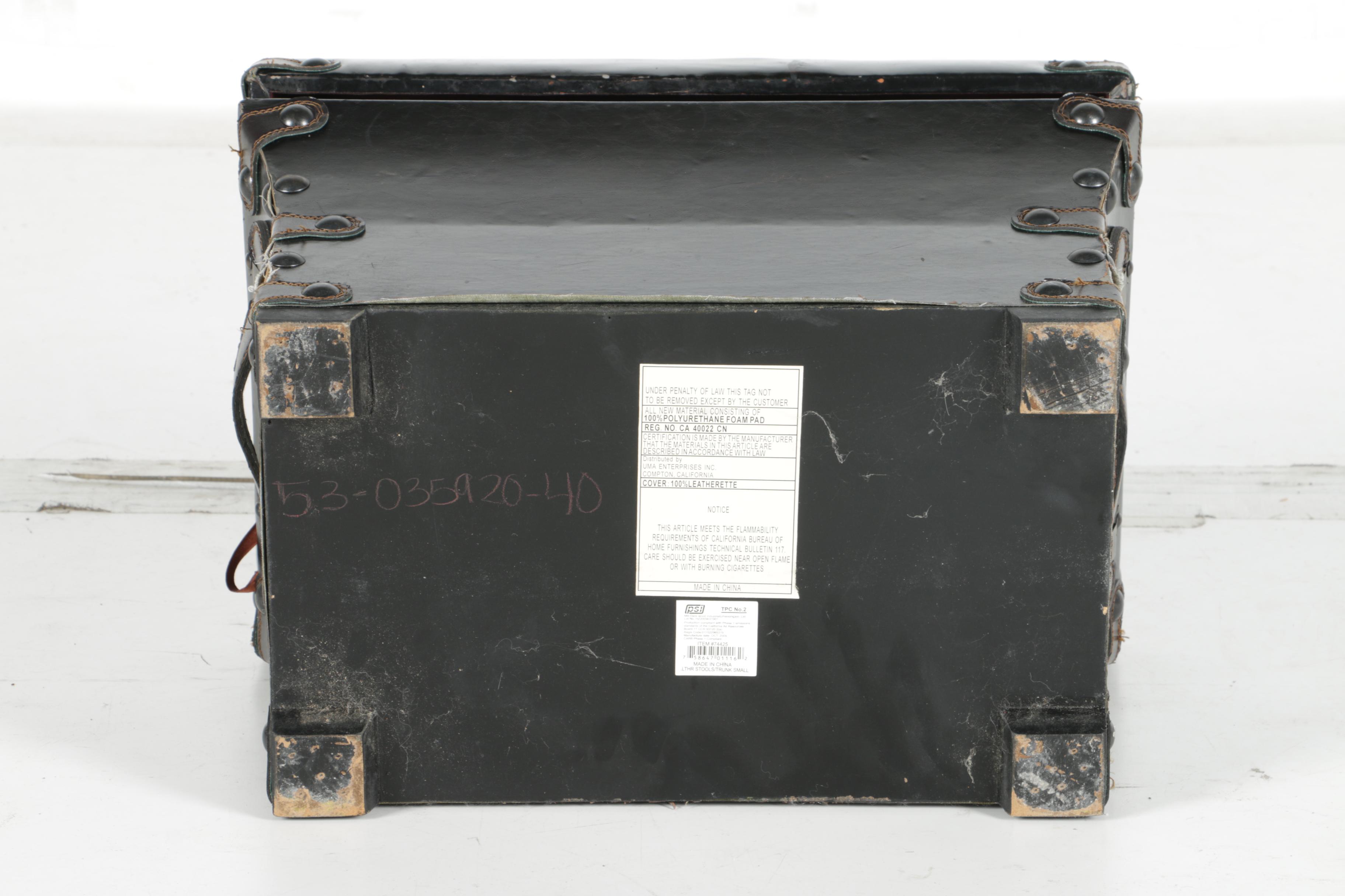 Leatherette Footstool Chest