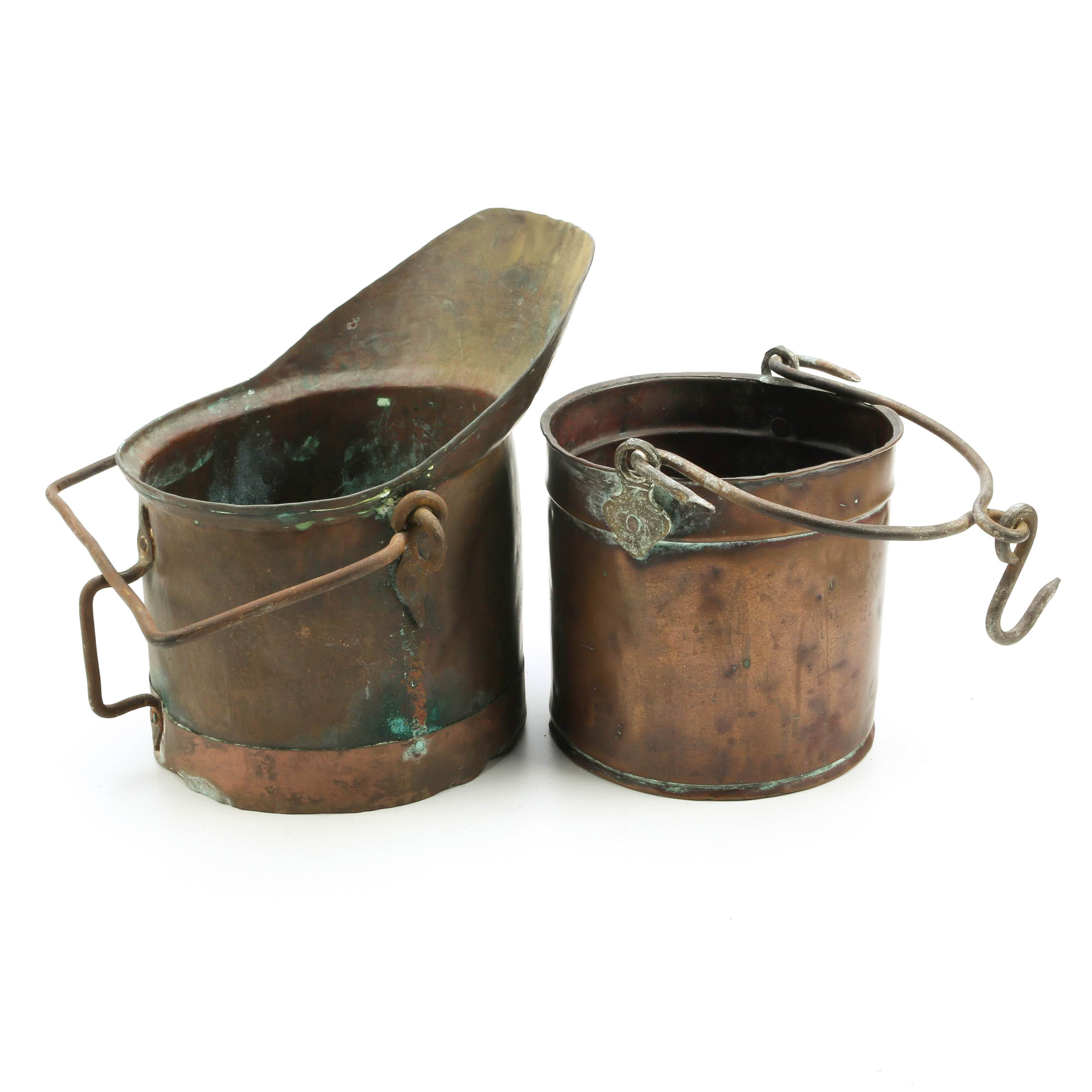Rustic Vintage Copper Pots