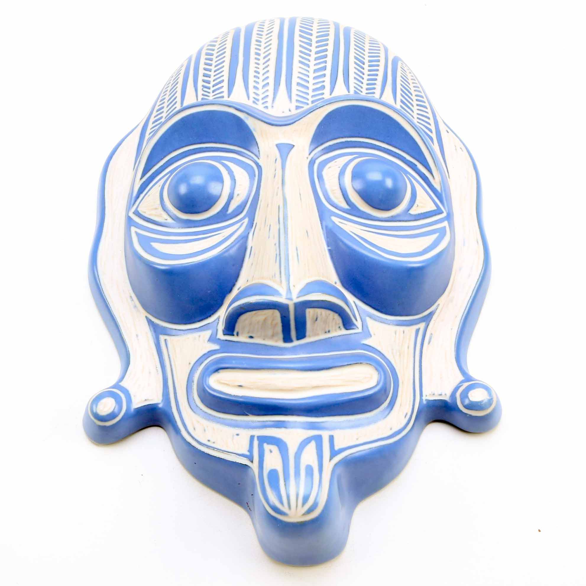 Pablo Zabal Blue and White Ceramic Mask