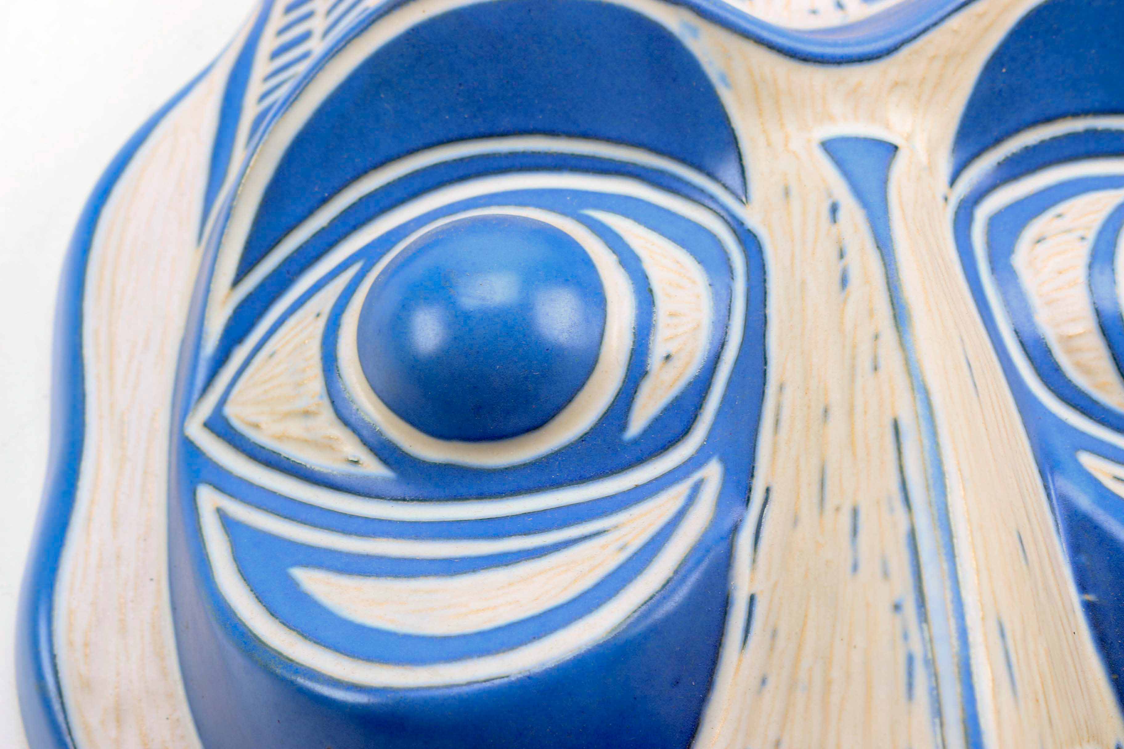 Pablo Zabal Blue and White Ceramic Mask