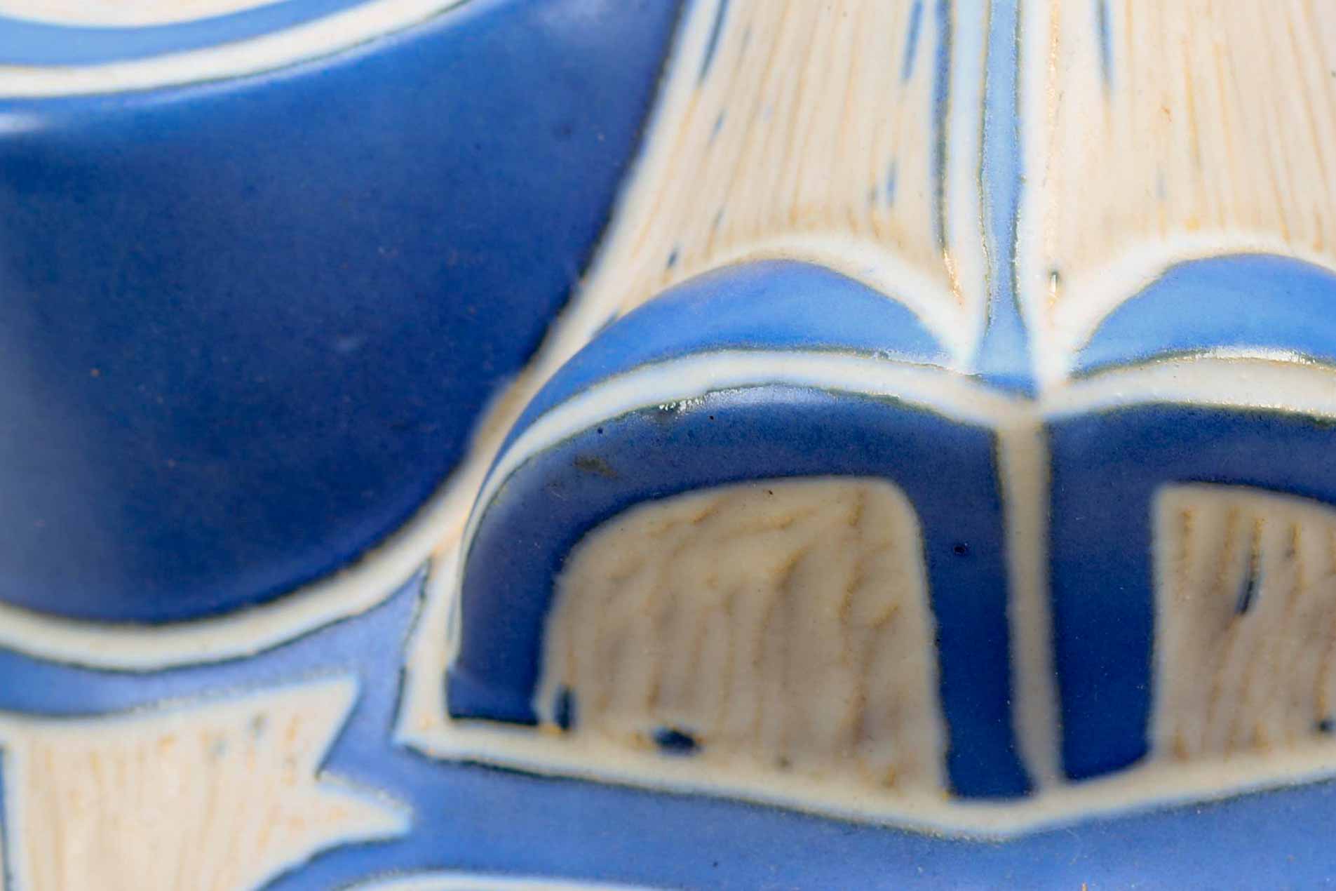 Pablo Zabal Blue and White Ceramic Mask