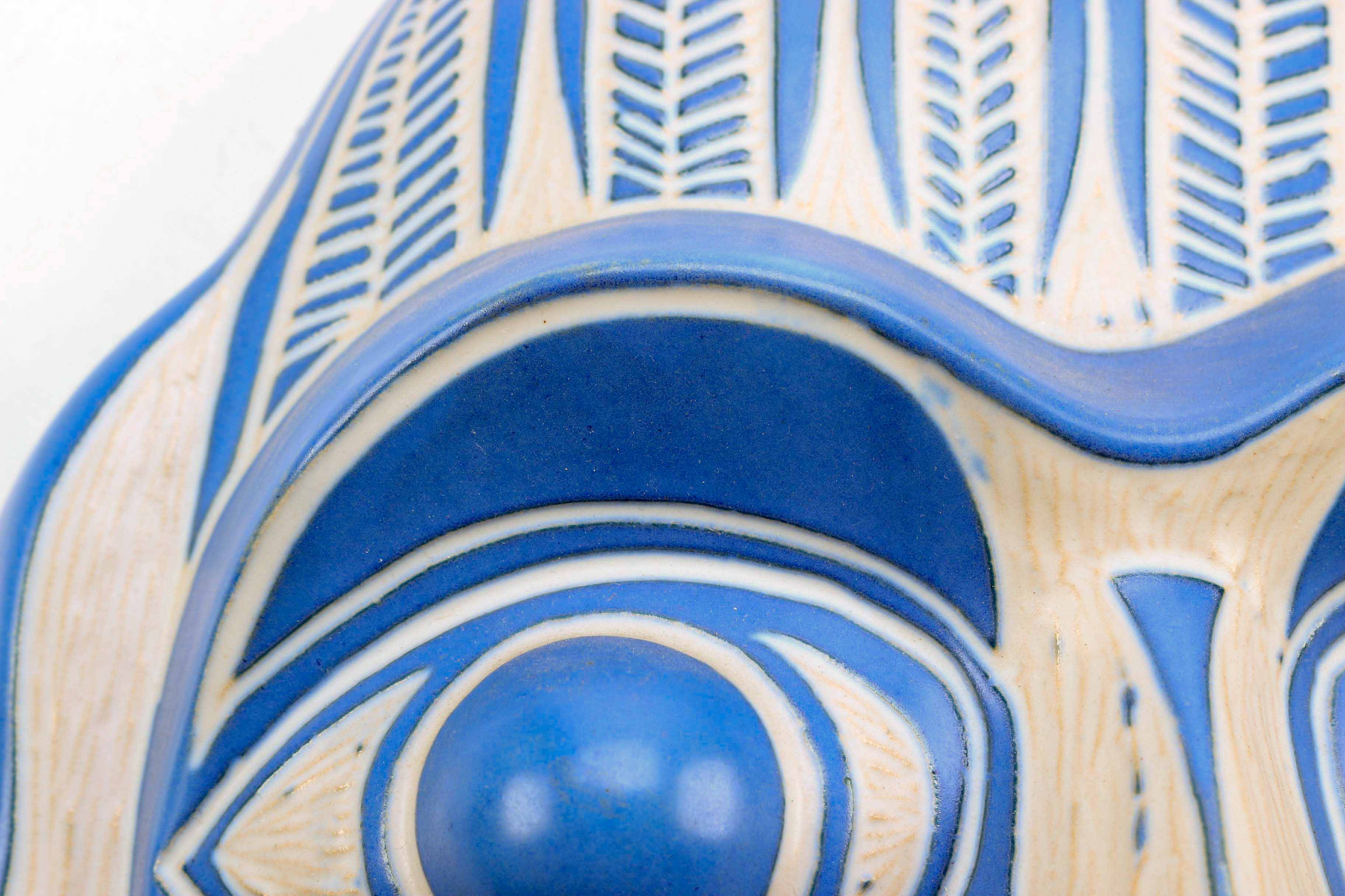 Pablo Zabal Blue and White Ceramic Mask