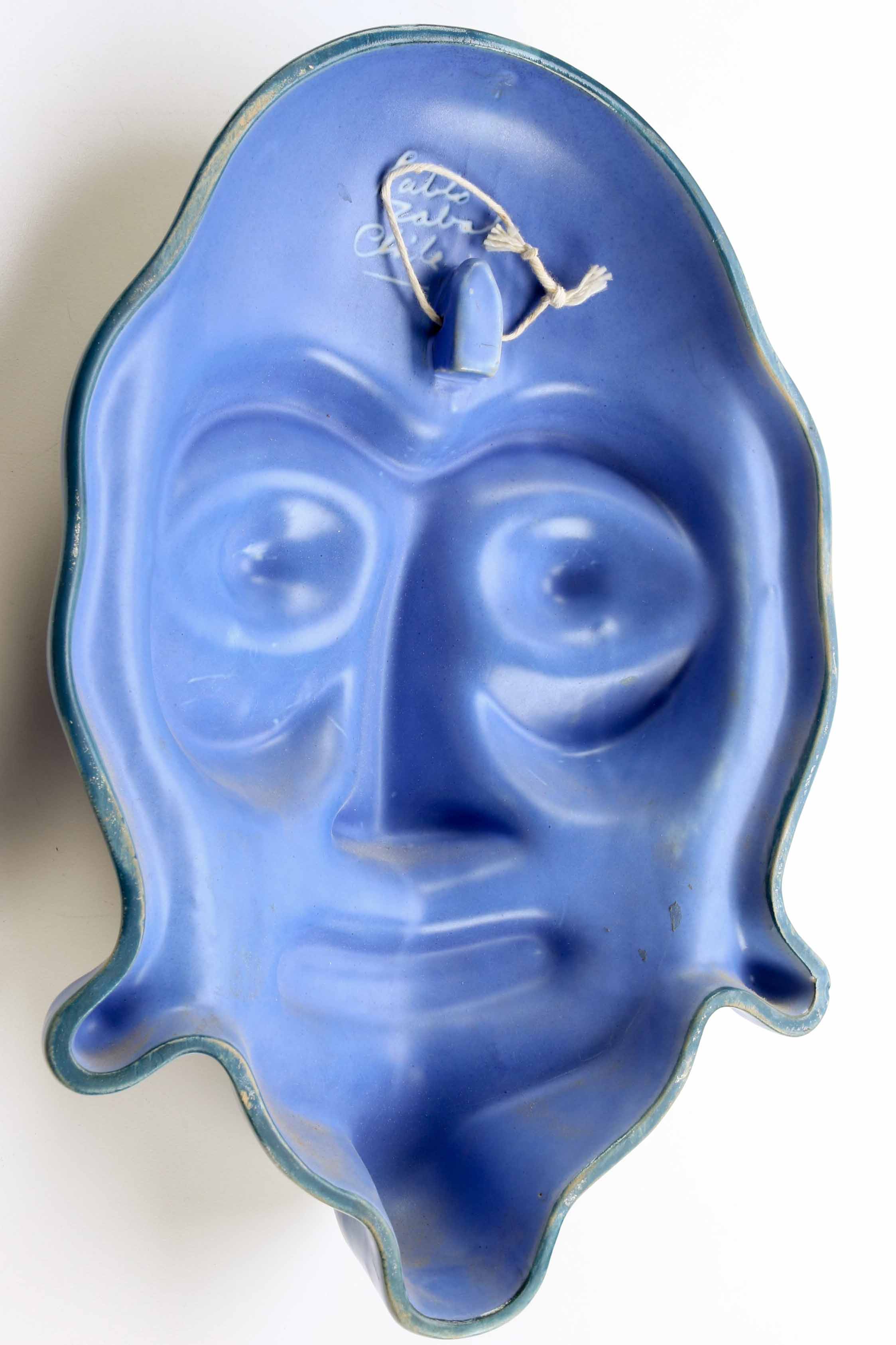 Pablo Zabal Blue and White Ceramic Mask