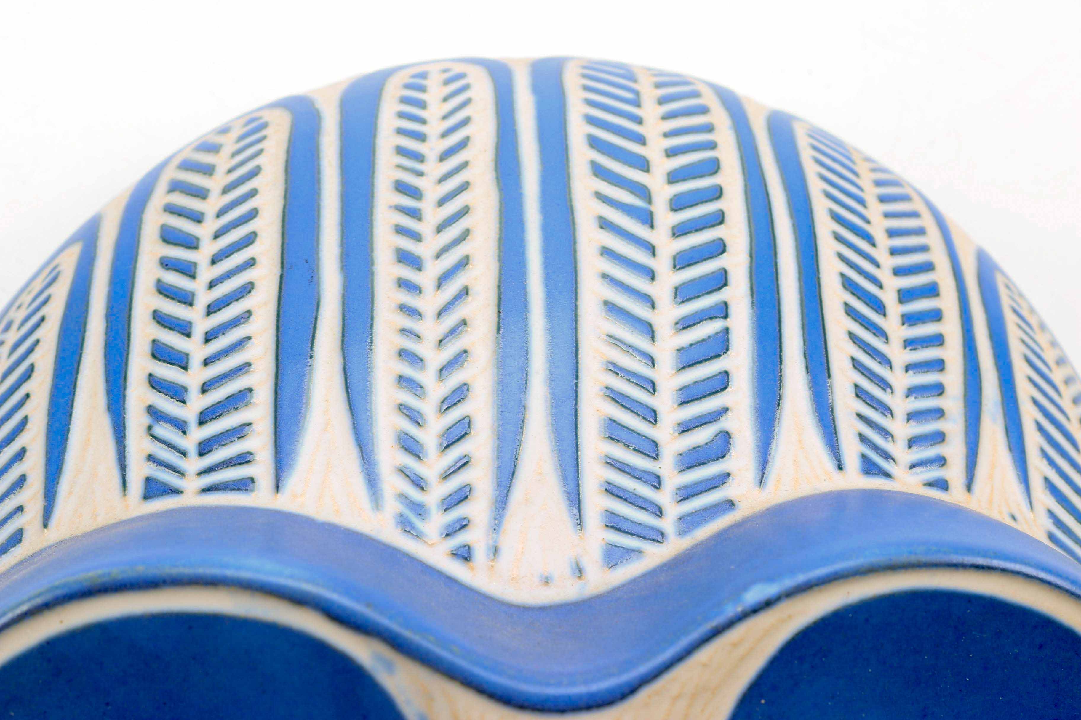 Pablo Zabal Blue and White Ceramic Mask