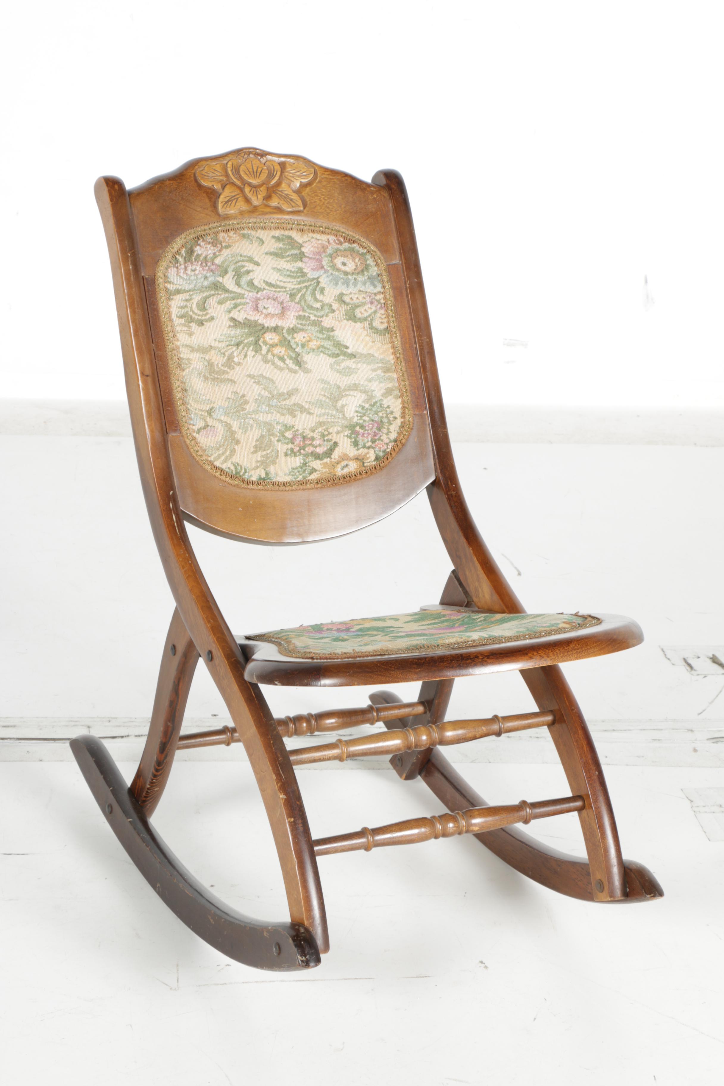 Victorian Style Folding Rocking Chair