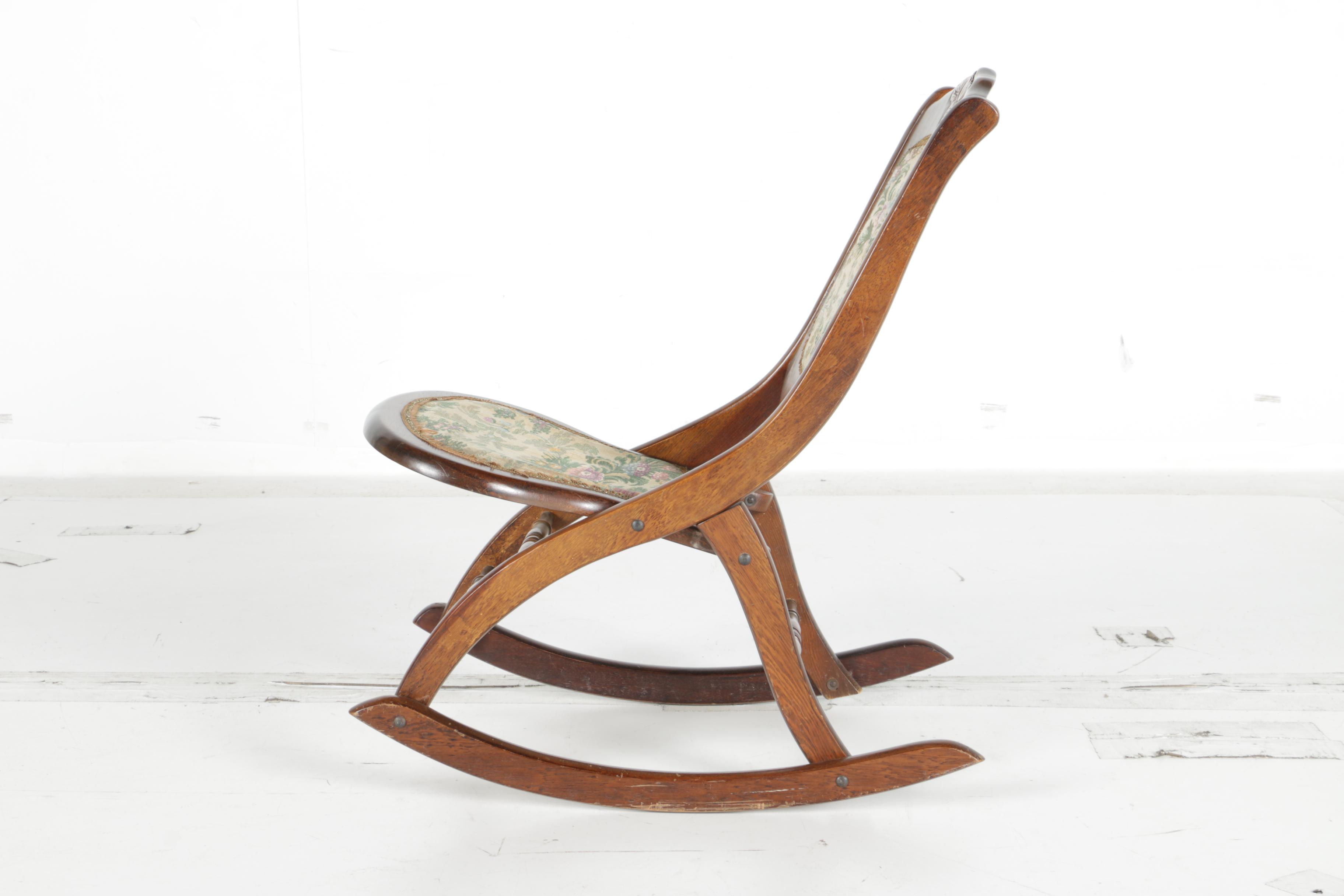 Victorian Style Folding Rocking Chair