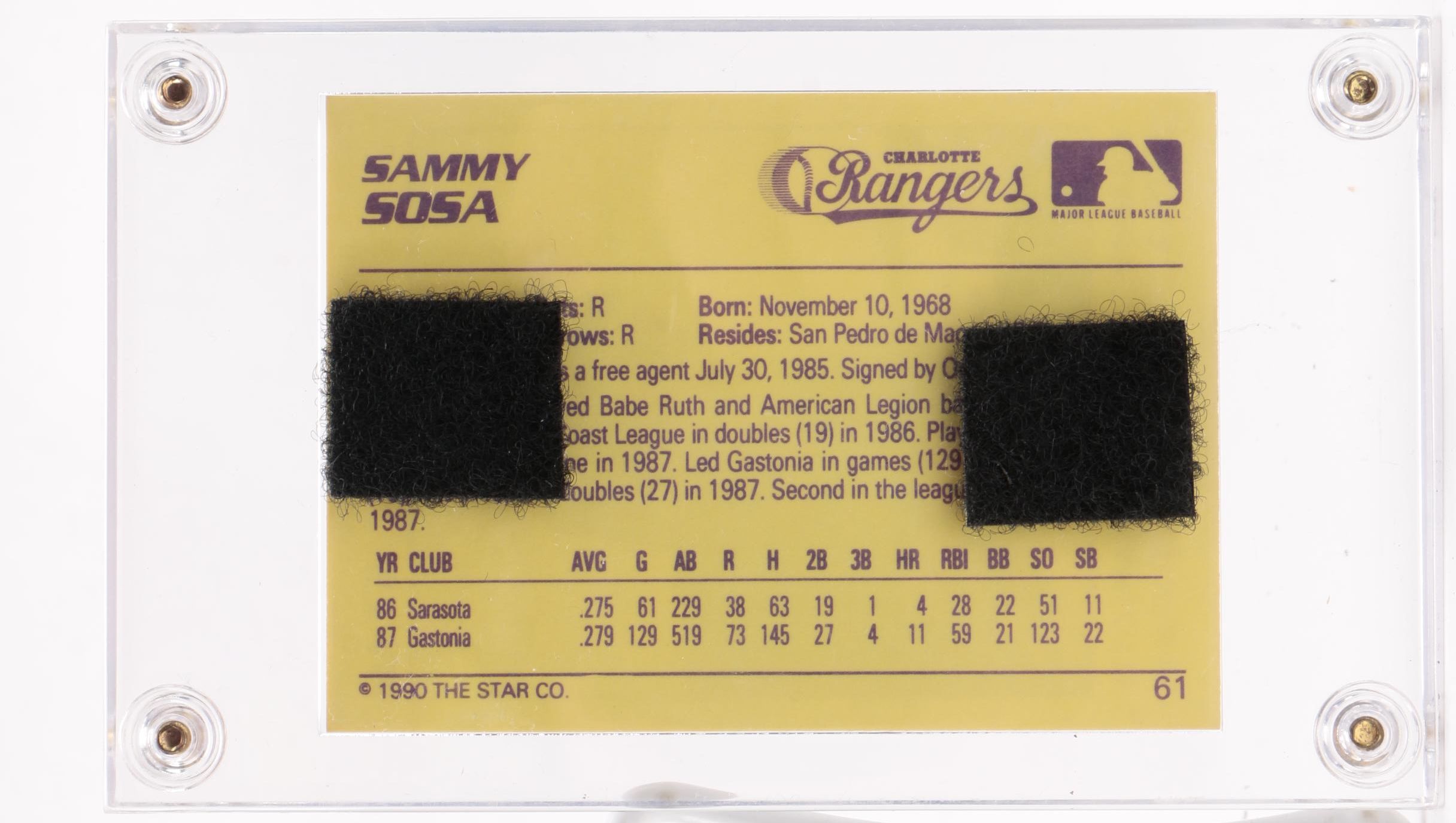 1990 Sammy Sosa Star Trading Card