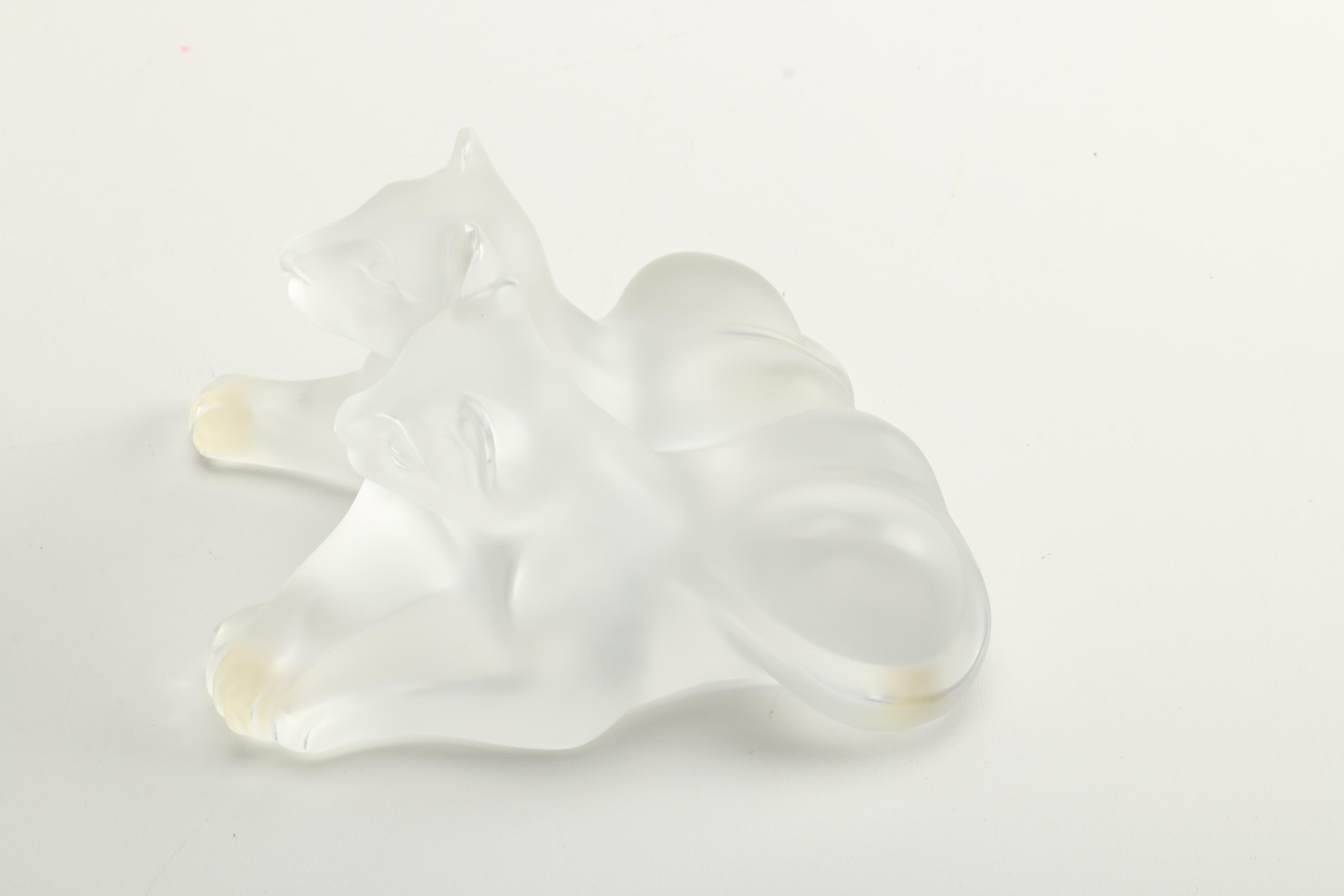 Lalique Crystal "Lion Cubs" Figurine