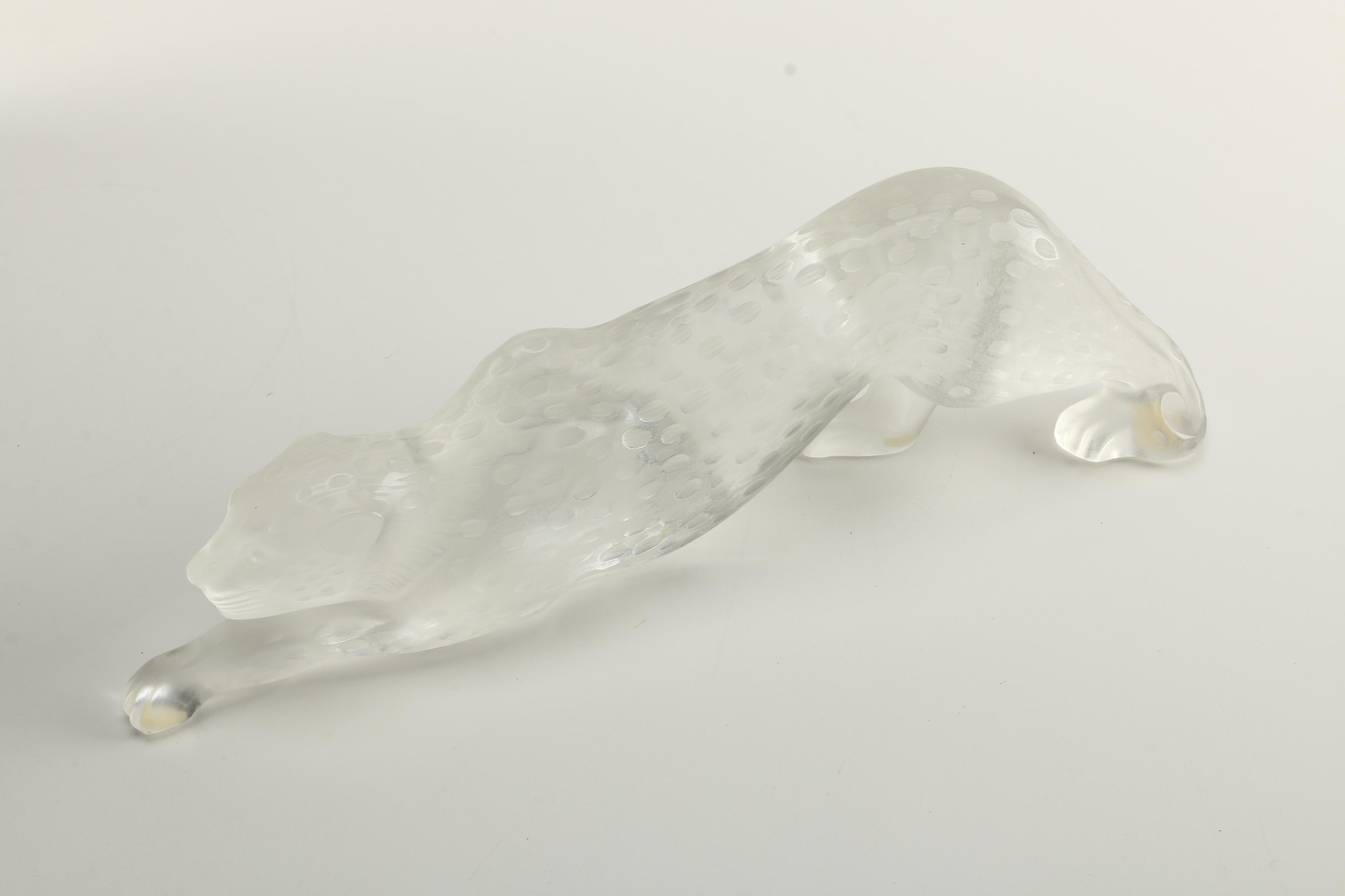 Lalique Crystal Leopard Figurine